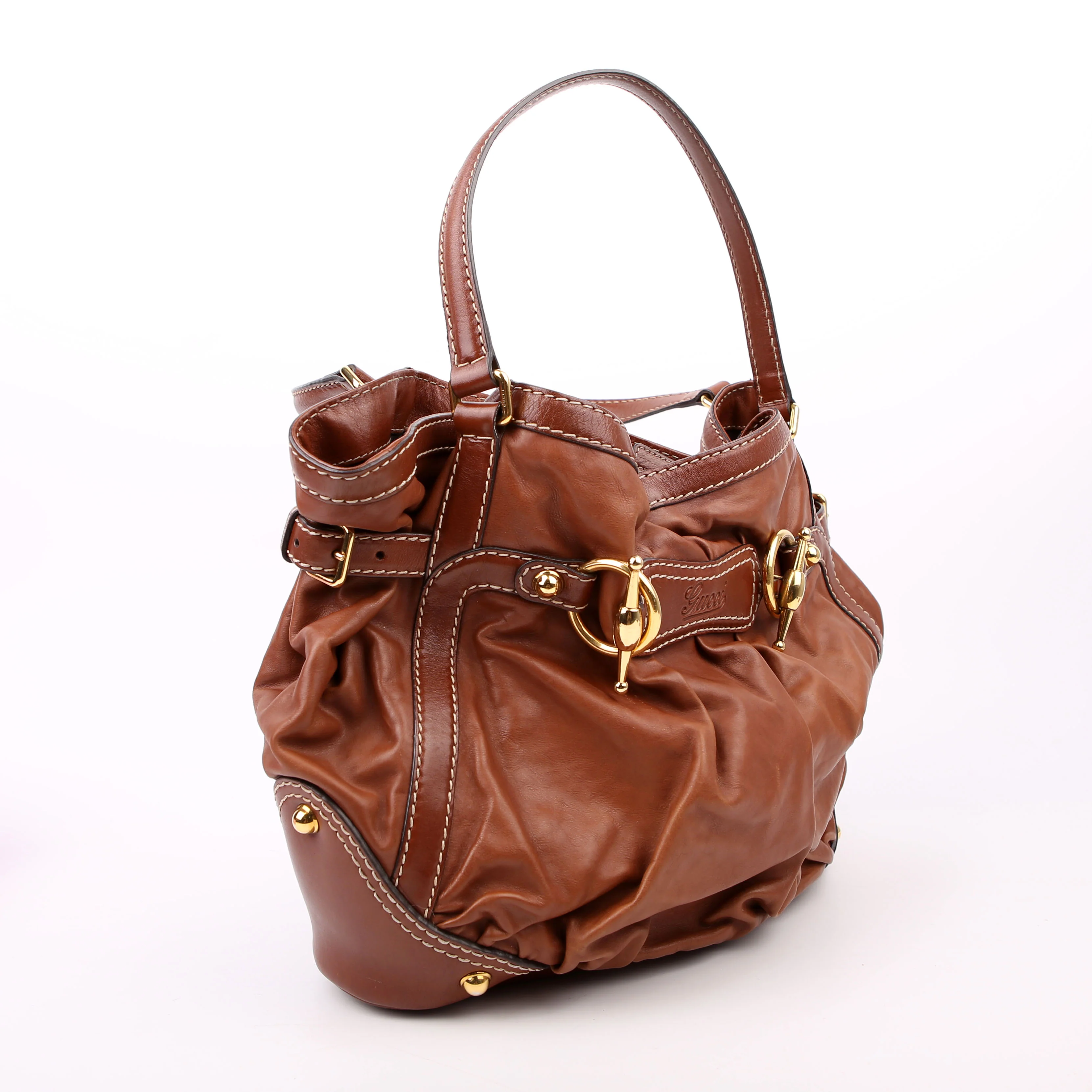 203546 Leather Jockey Hobo Brown - Image 2
