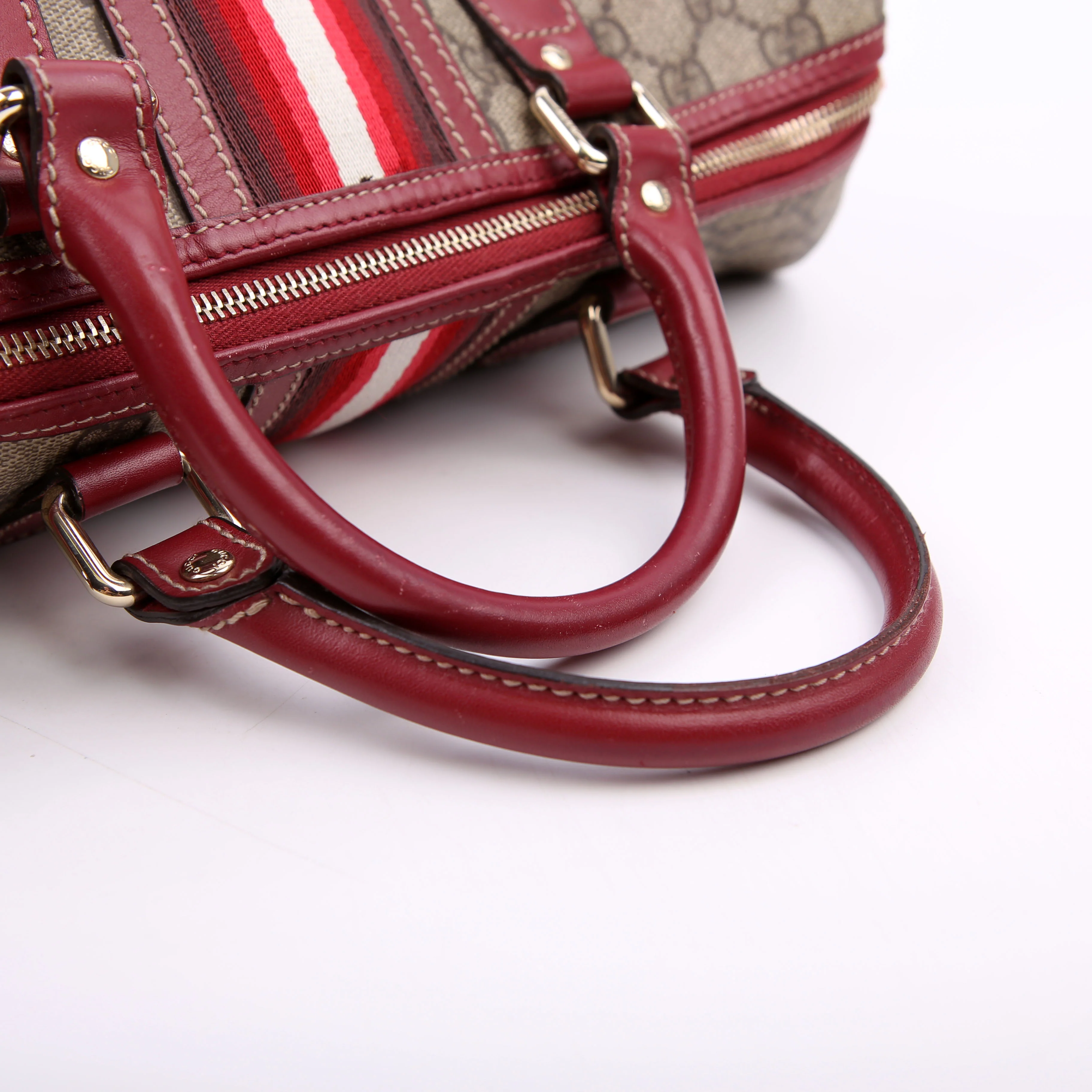 207942 GG Canvas Boston Bag Red - Image 16