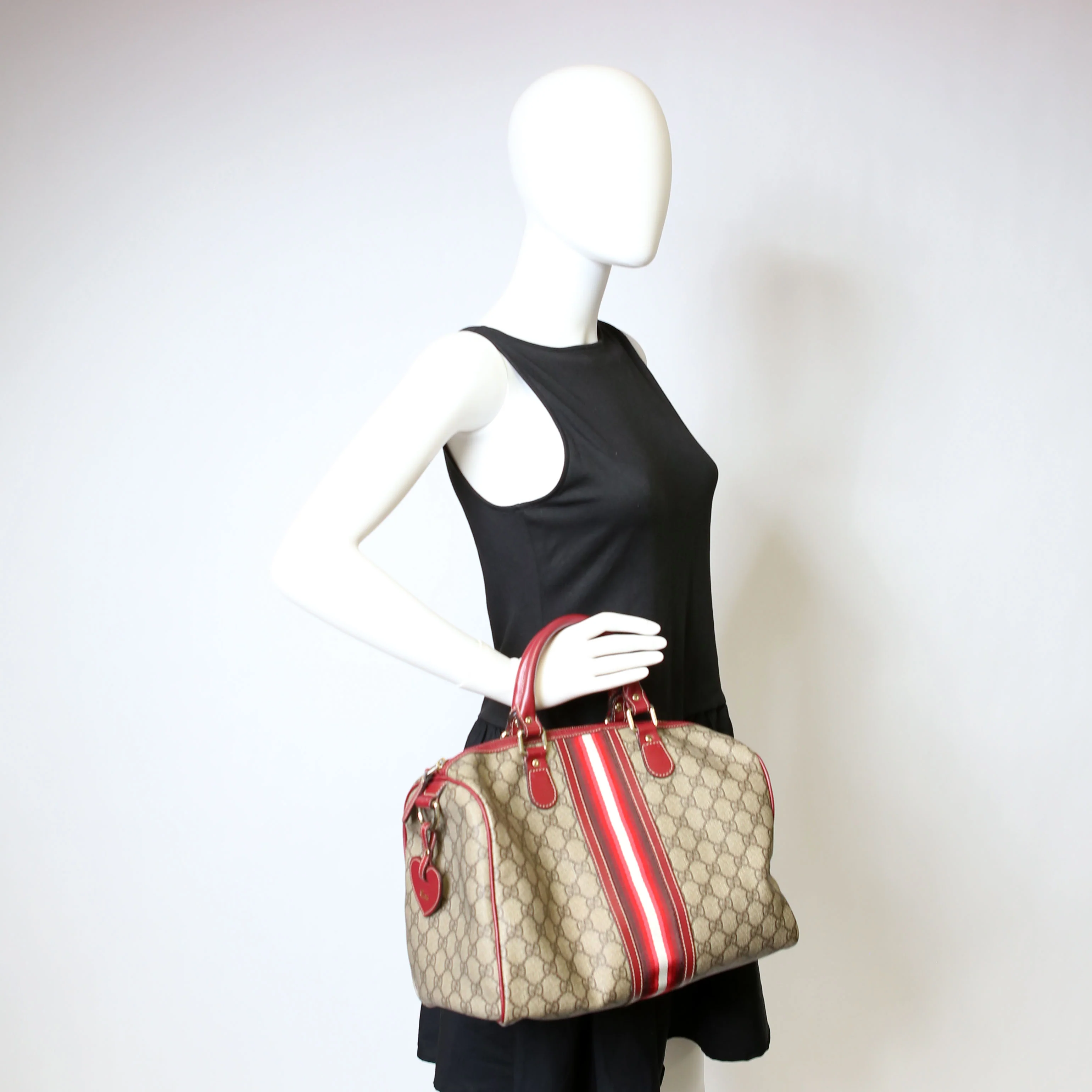 207942 GG Canvas Boston Bag Red - Image 18