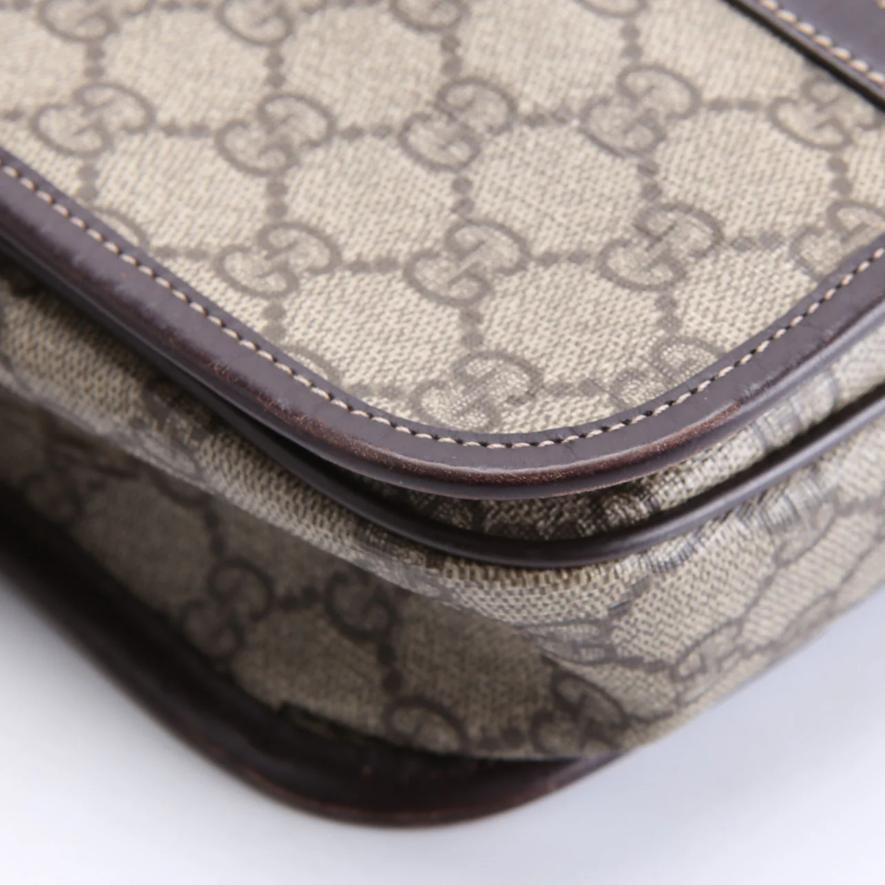 211130 GG Web Flap Messenger Medium Brown/Beige - Image 5