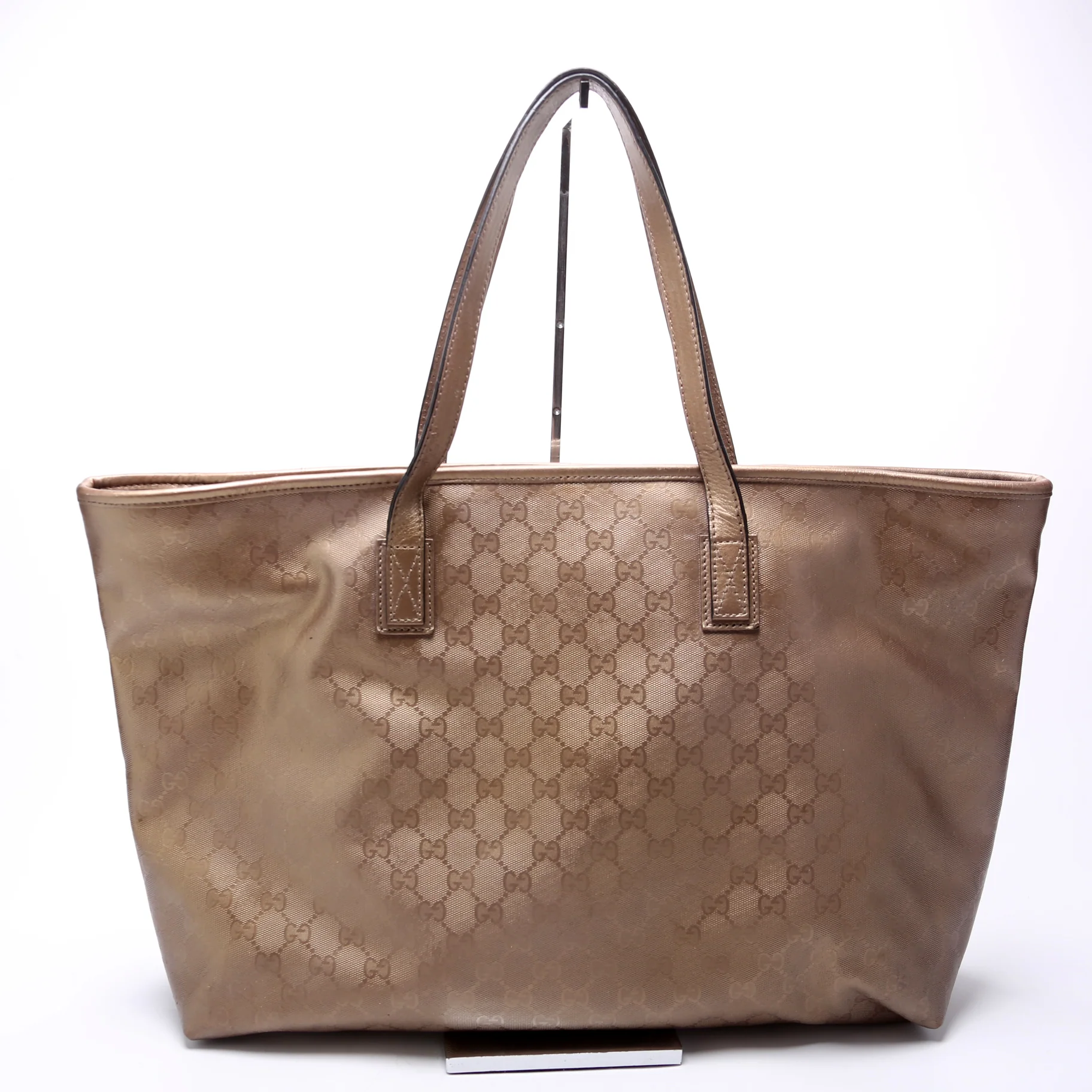211137 GG Imprime Medium Zip Tote Bronze - Image 3