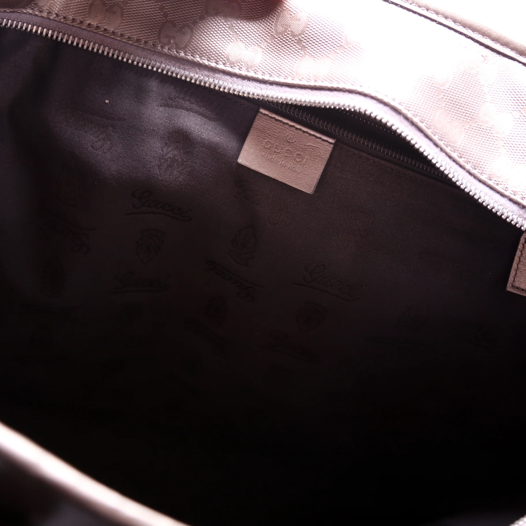 211137 GG Imprime Medium Zip Tote Bronze - Image 9