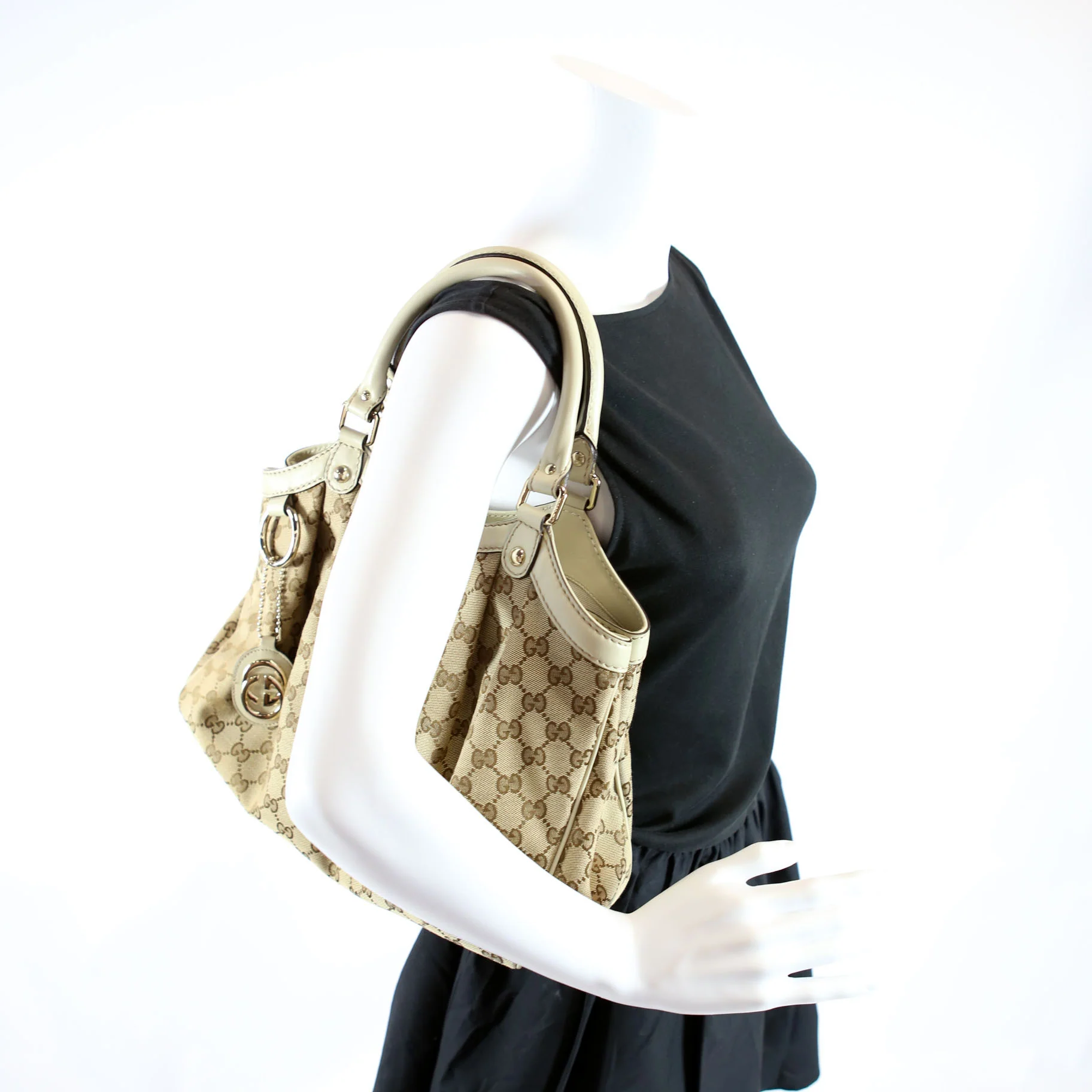 211944 Sukey GG Canvas Medium Beige/Tan - Image 10