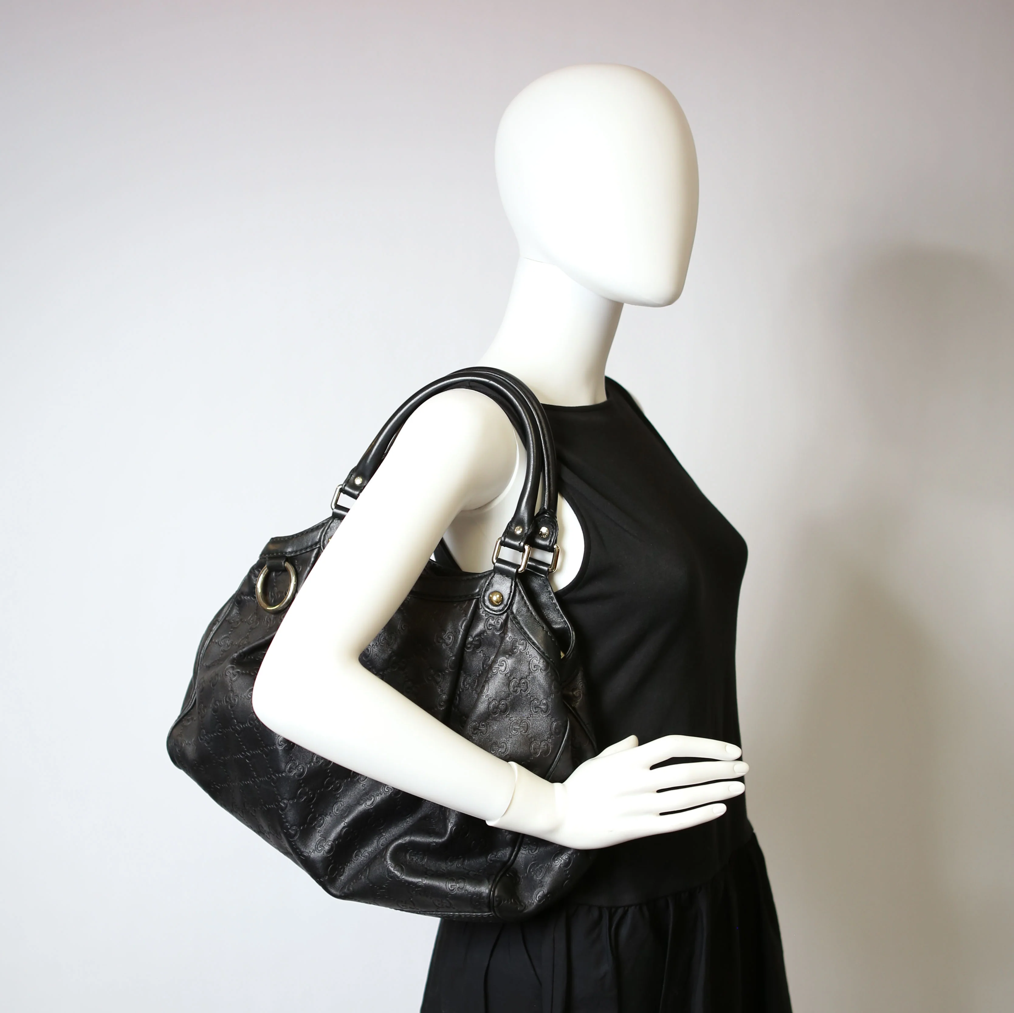 211944 Sukey GG Leather Medium Black - Image 18
