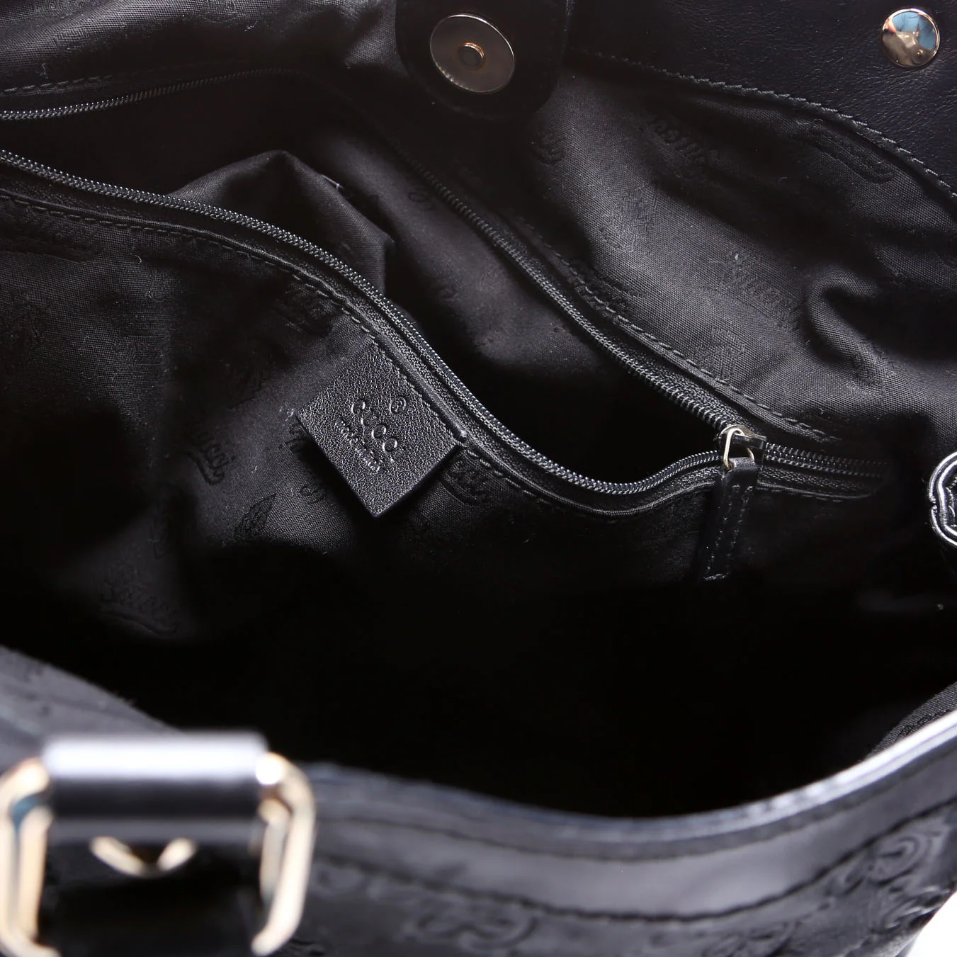 211944 Sukey GG Leather Medium Black - Image 7