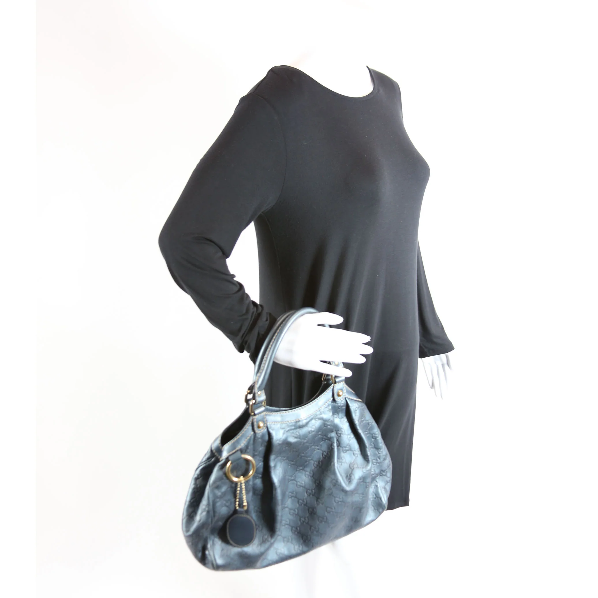 211944 Sukey GG Leather Medium Blue - Image 12