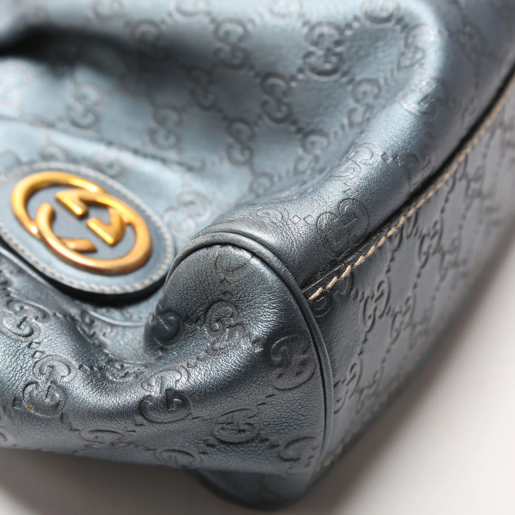 211944 Sukey GG Leather Medium Blue - Image 5