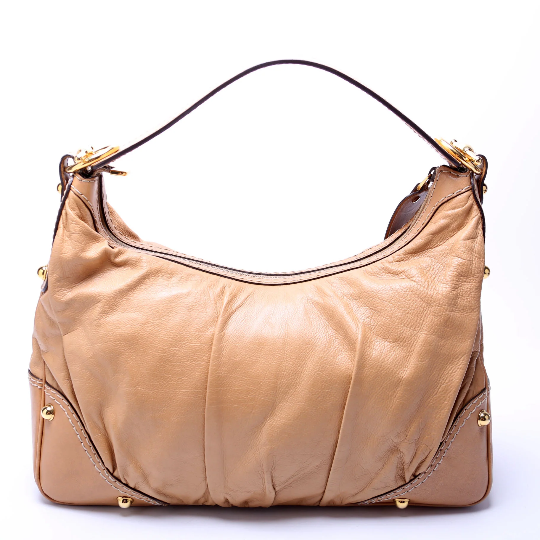211966 Calfskin Jockey Hobo Large Tan - Image 3