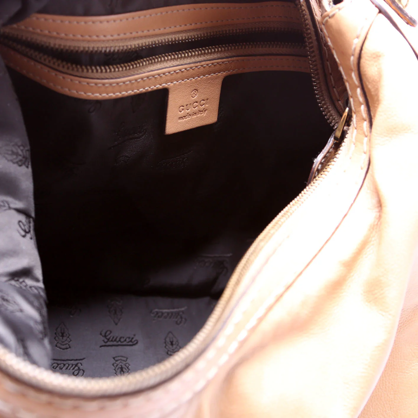 211966 Calfskin Jockey Hobo Large Tan - Image 9