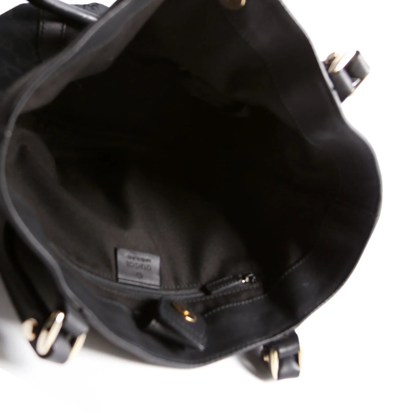 211983 GG Canvas D Ring Small Tote Black - Image 12