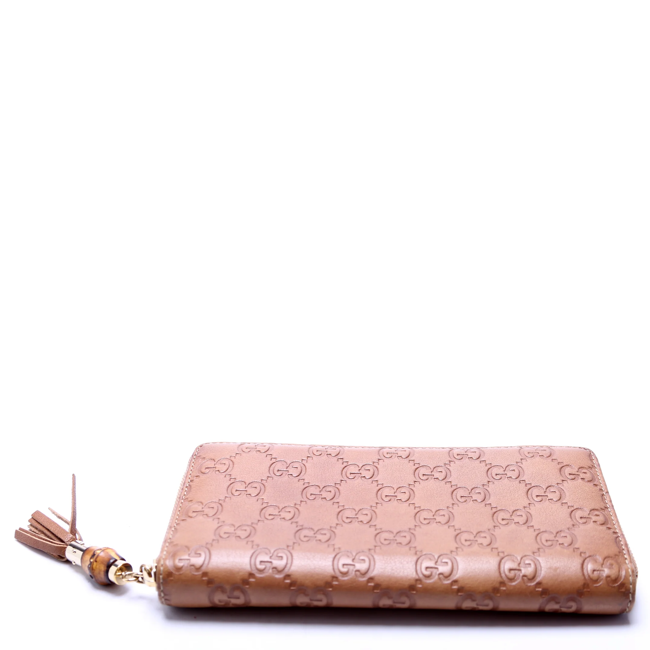 224253 GG Bamboo Zip Wallet Brown - Image 4