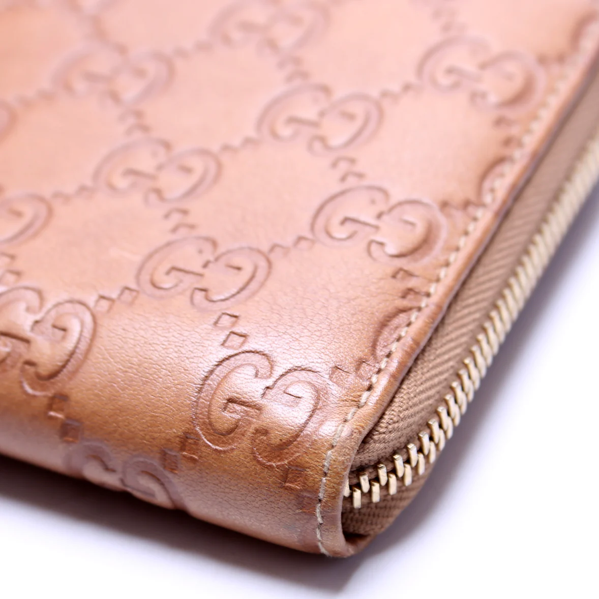 224253 GG Bamboo Zip Wallet Brown - Image 6