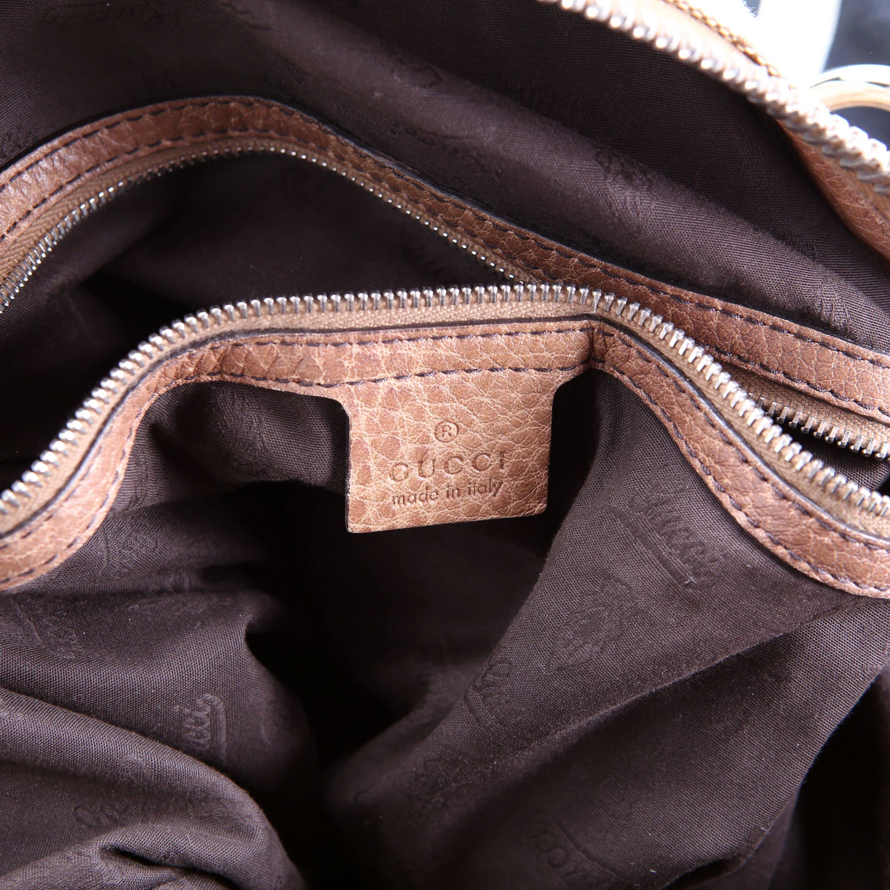 232927 Bamboo Car Large GG Canvas Shoulder Bag Brown - Image 12