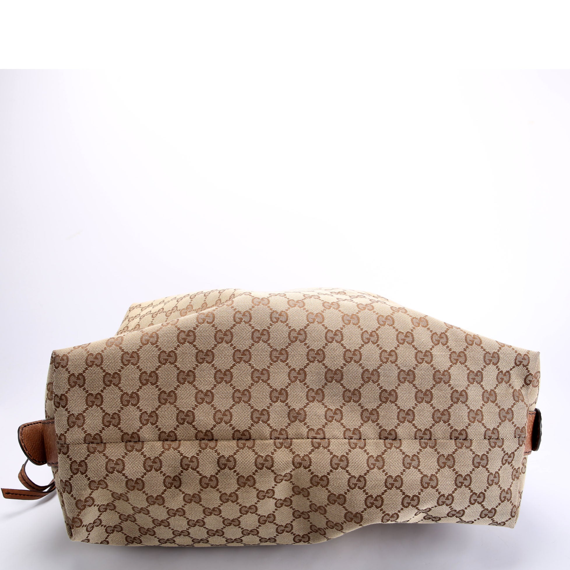 232927 Bamboo Car Large GG Canvas Shoulder Bag Brown - Image 4