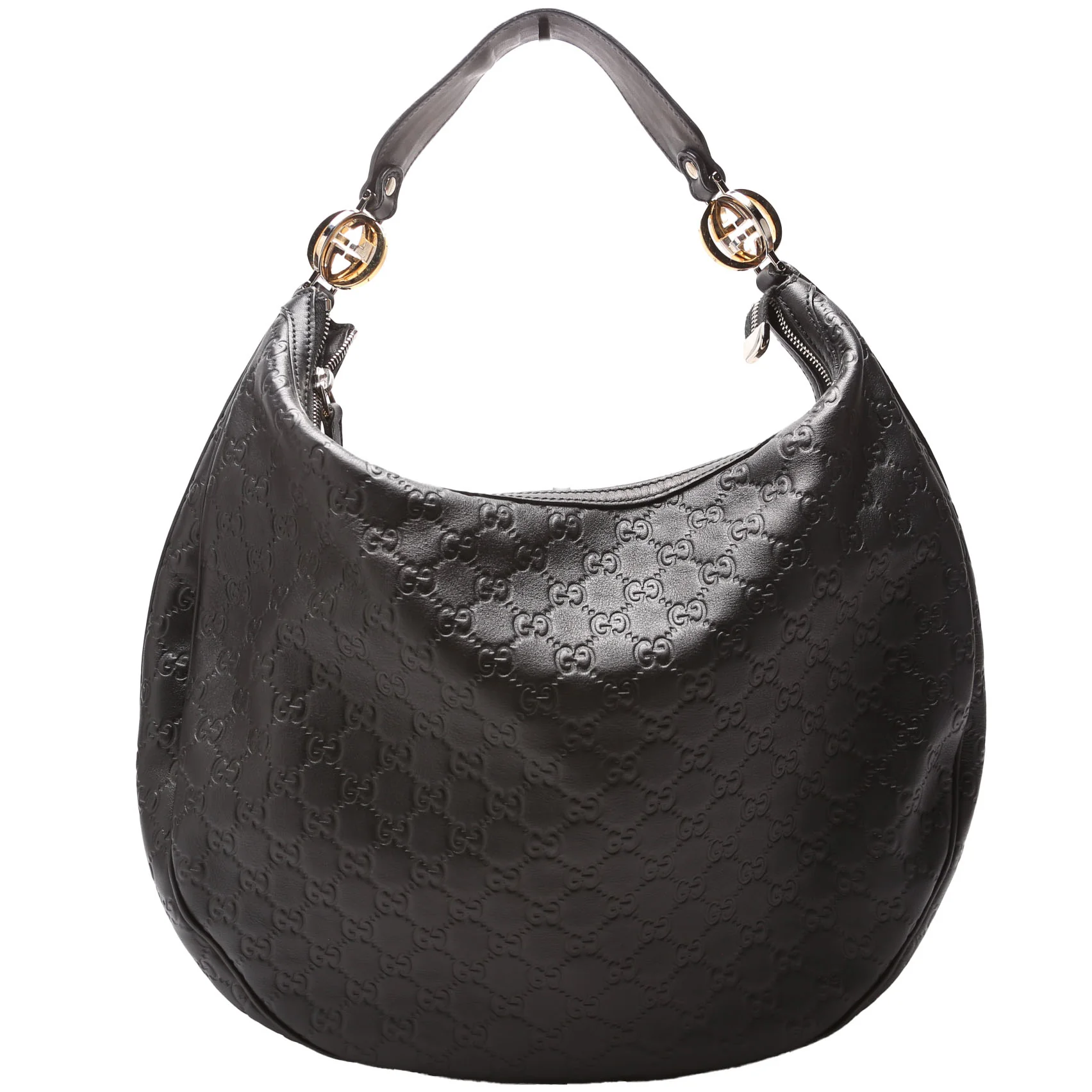 232945 Guccissima GG Twins Hobo Large Black