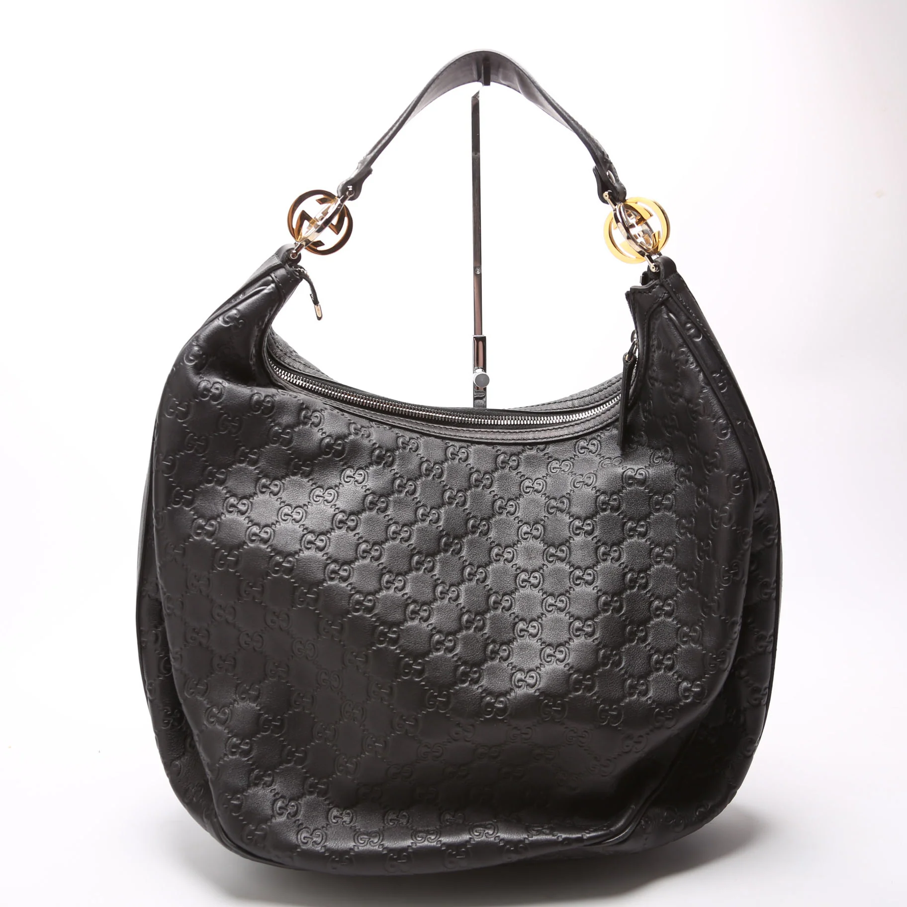 232945 Guccissima GG Twins Hobo Large Black - Image 3