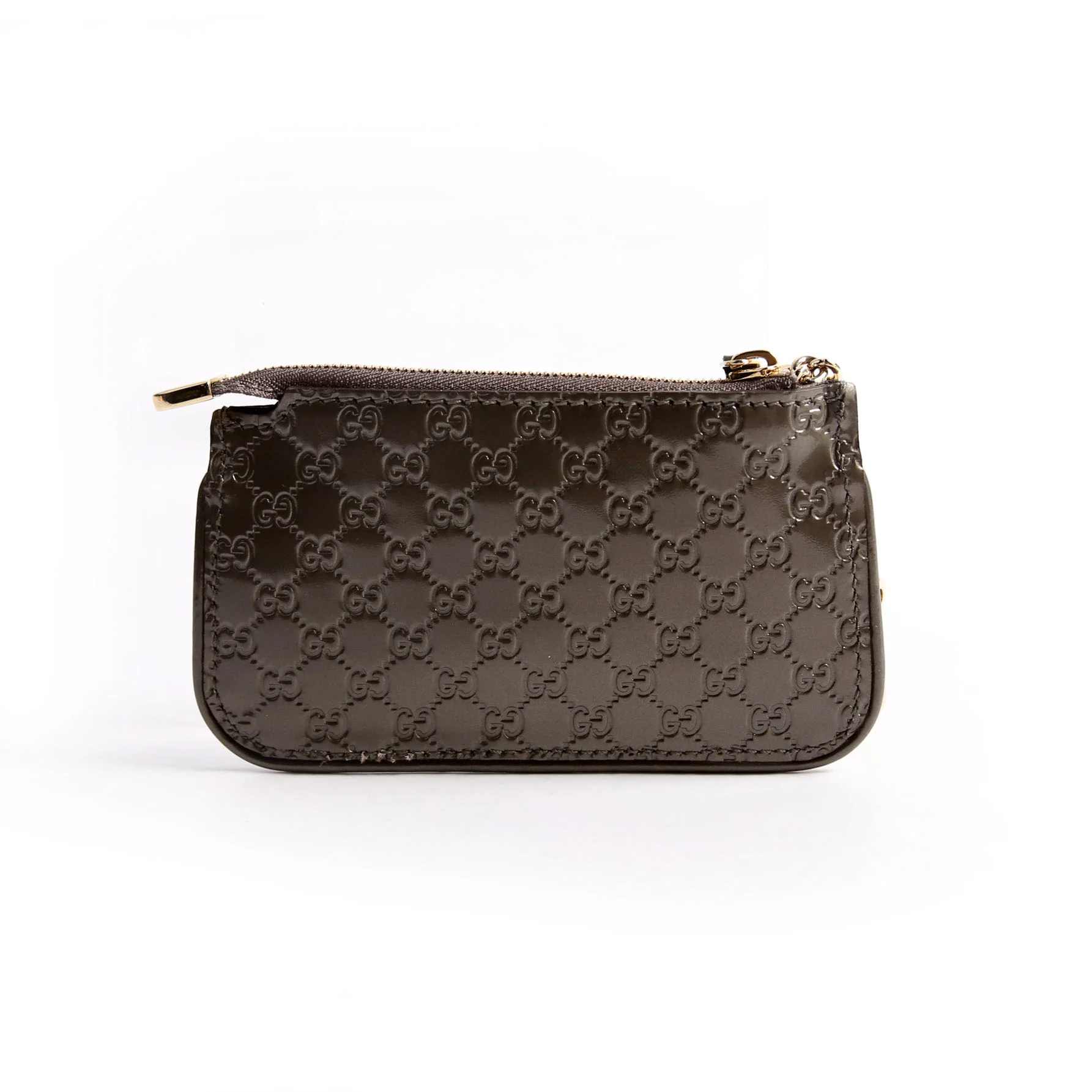 233183 Micro Guccissima Patent Key Pouch Gray - Image 2