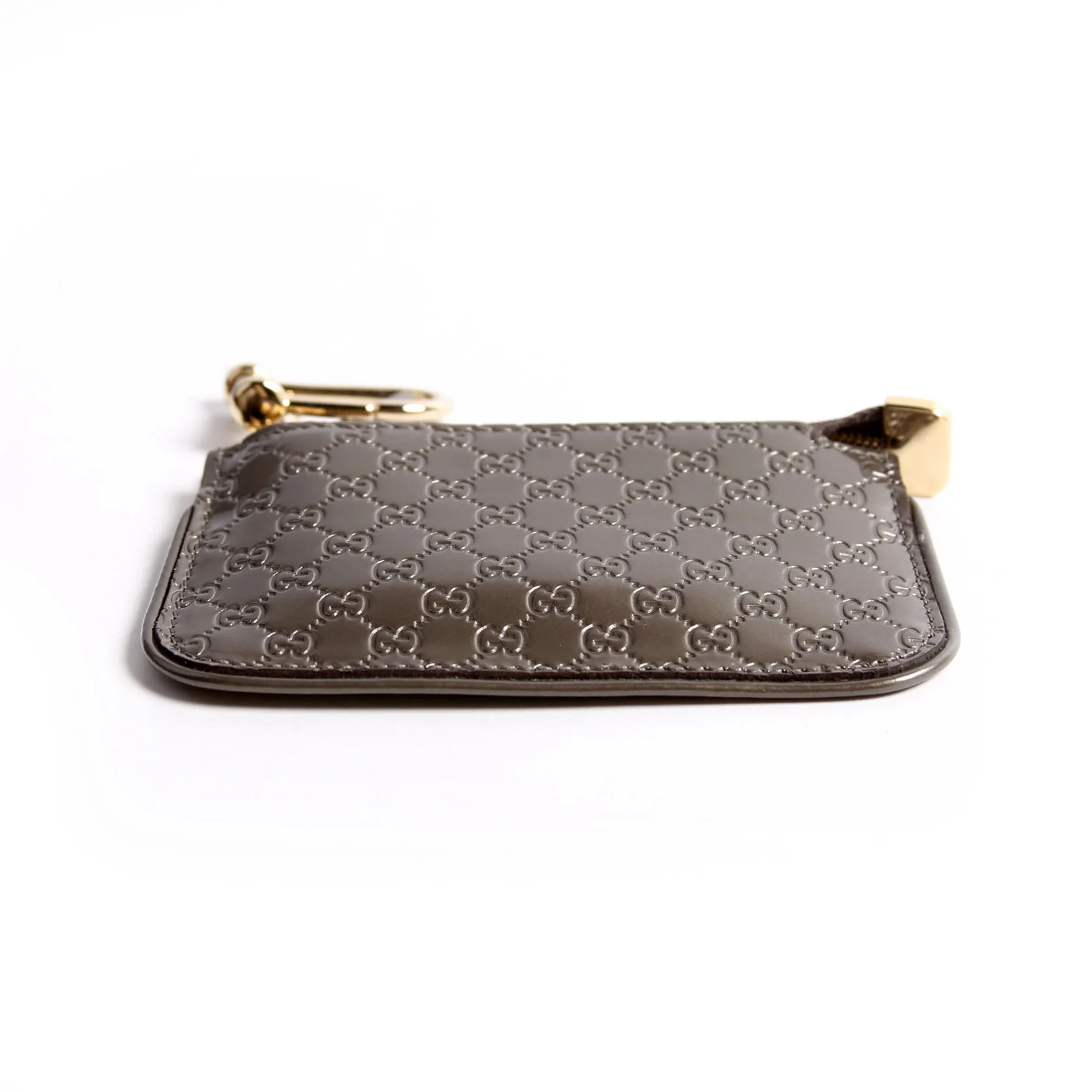 233183 Micro Guccissima Patent Key Pouch Gray - Image 5