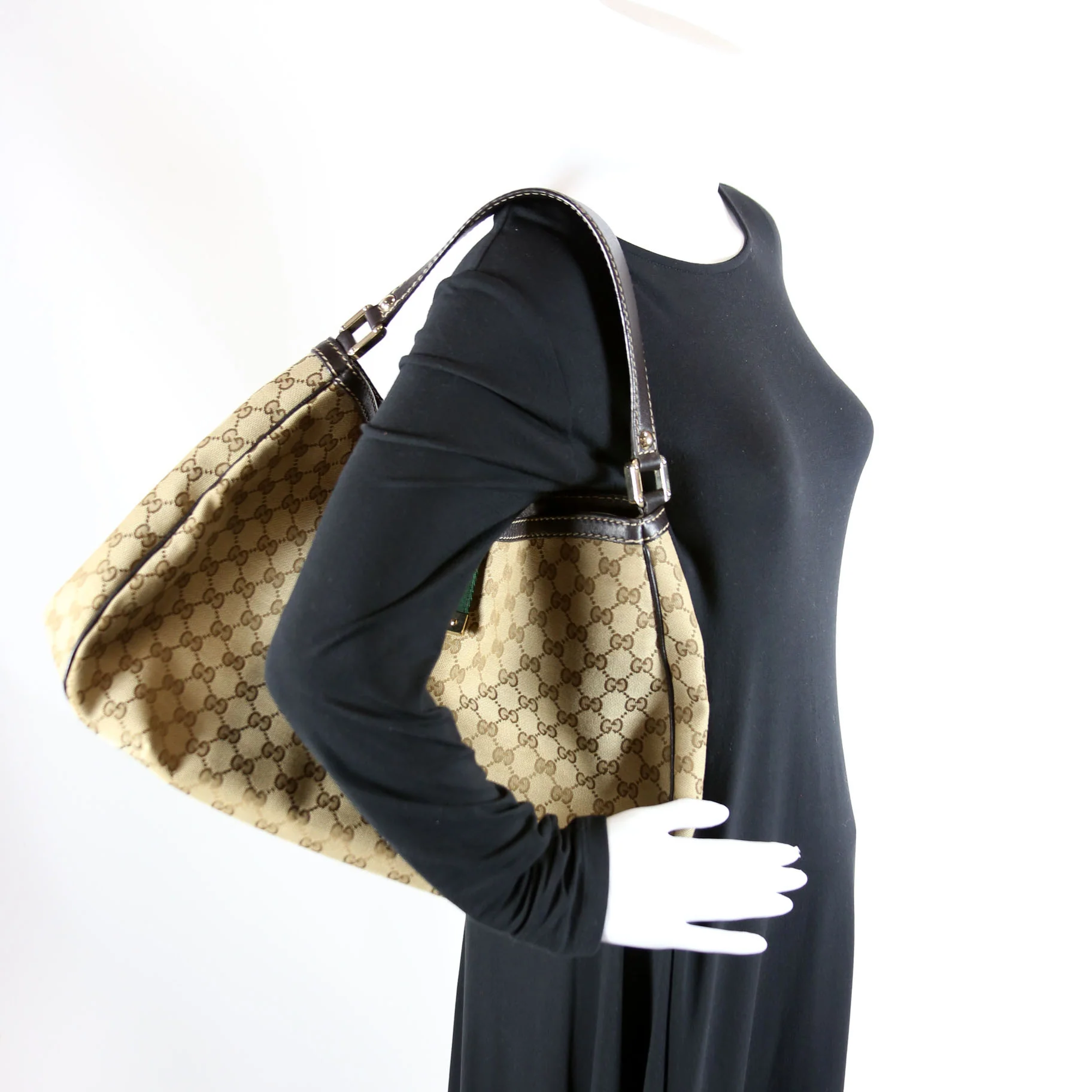 233604 GG Canvas New Ladies Web Large Hobo - Image 11