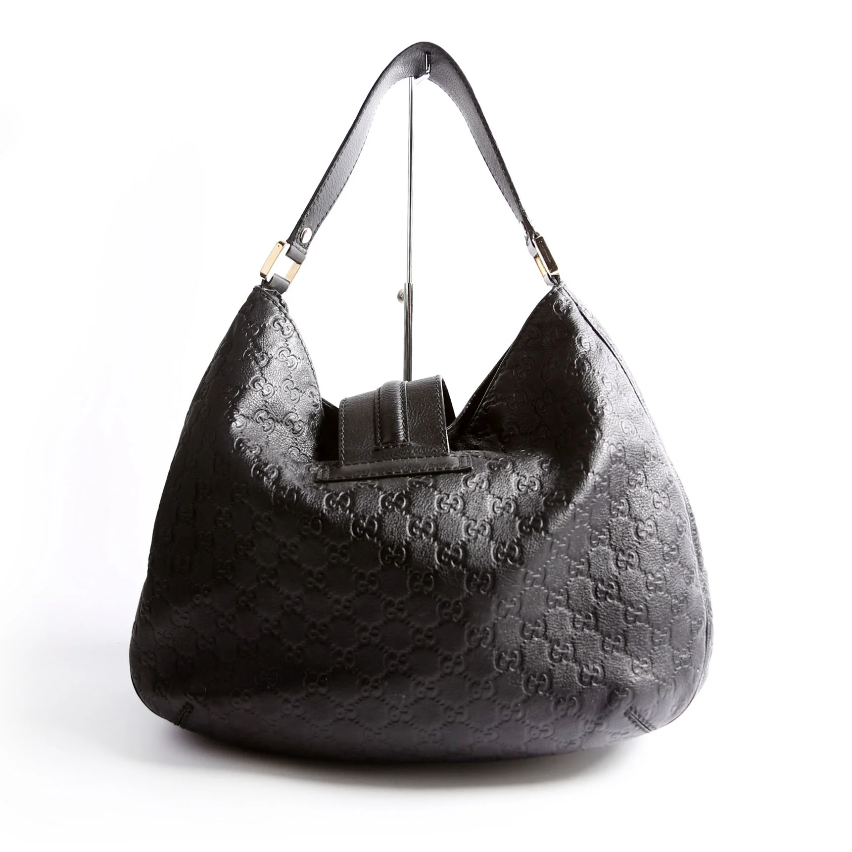 233604 GG Leather Large Hobo Black - Image 2