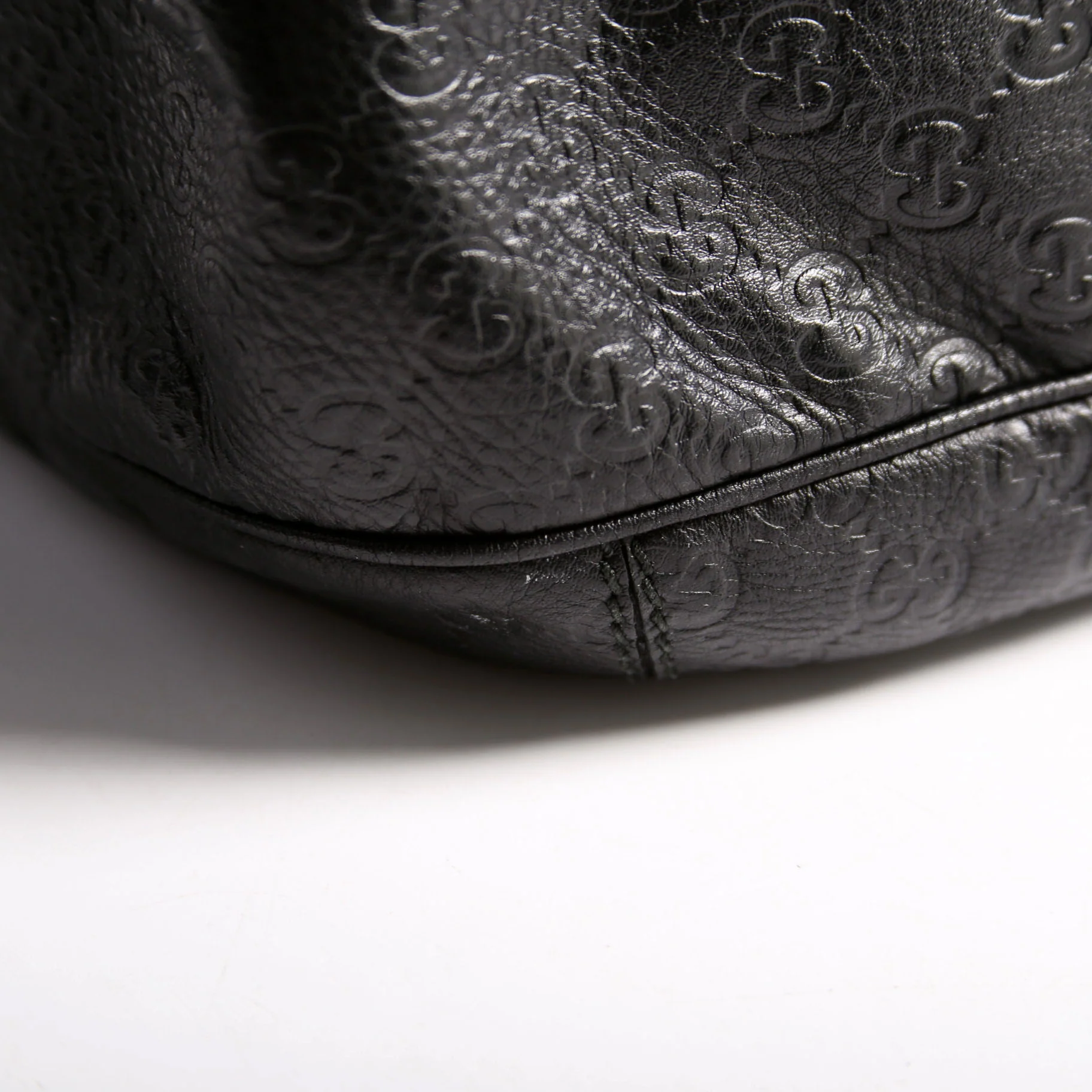 233604 GG Leather Large Hobo Black - Image 7