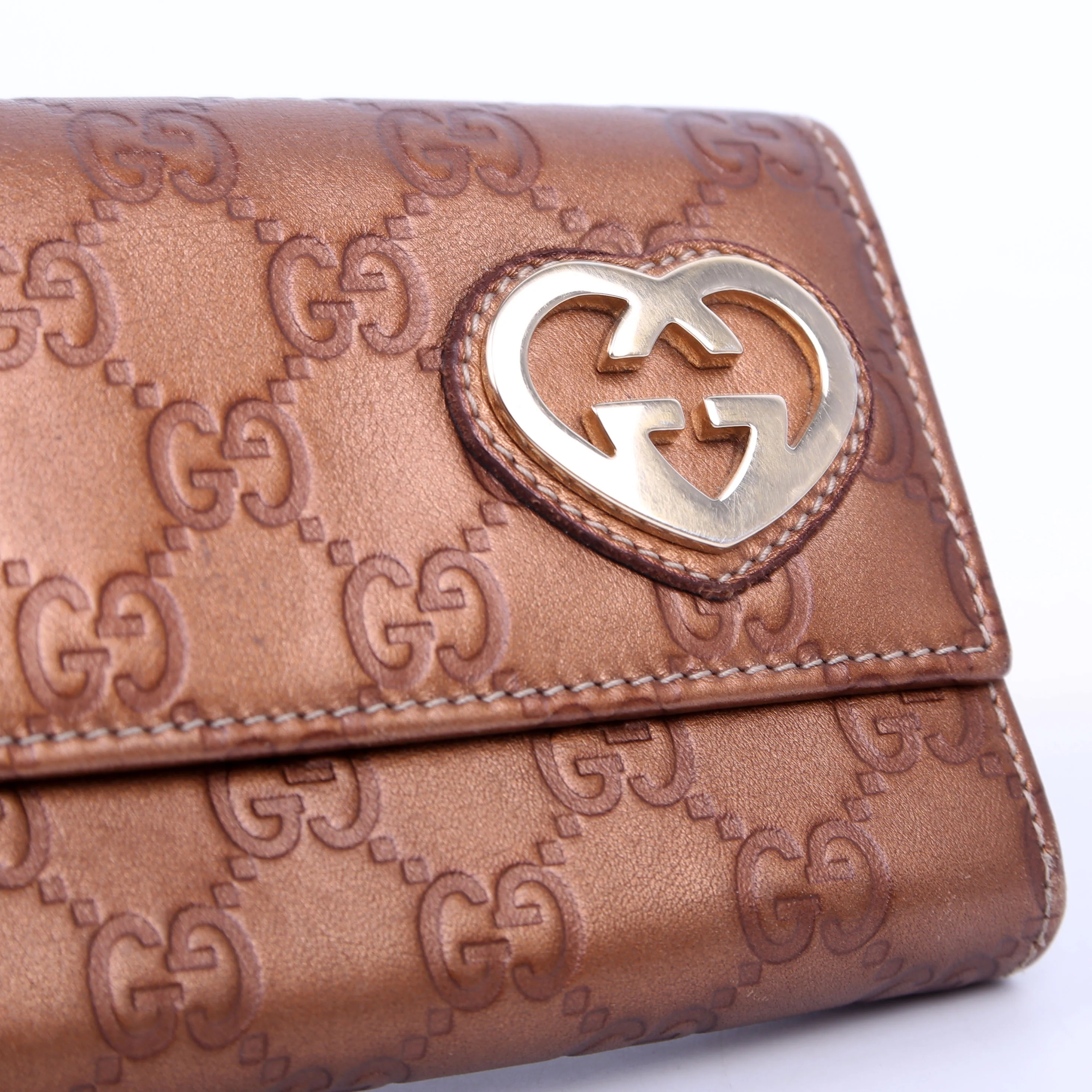 245728 Guccissima Lovelry Heart Continental Wallet Bronze - Image 10