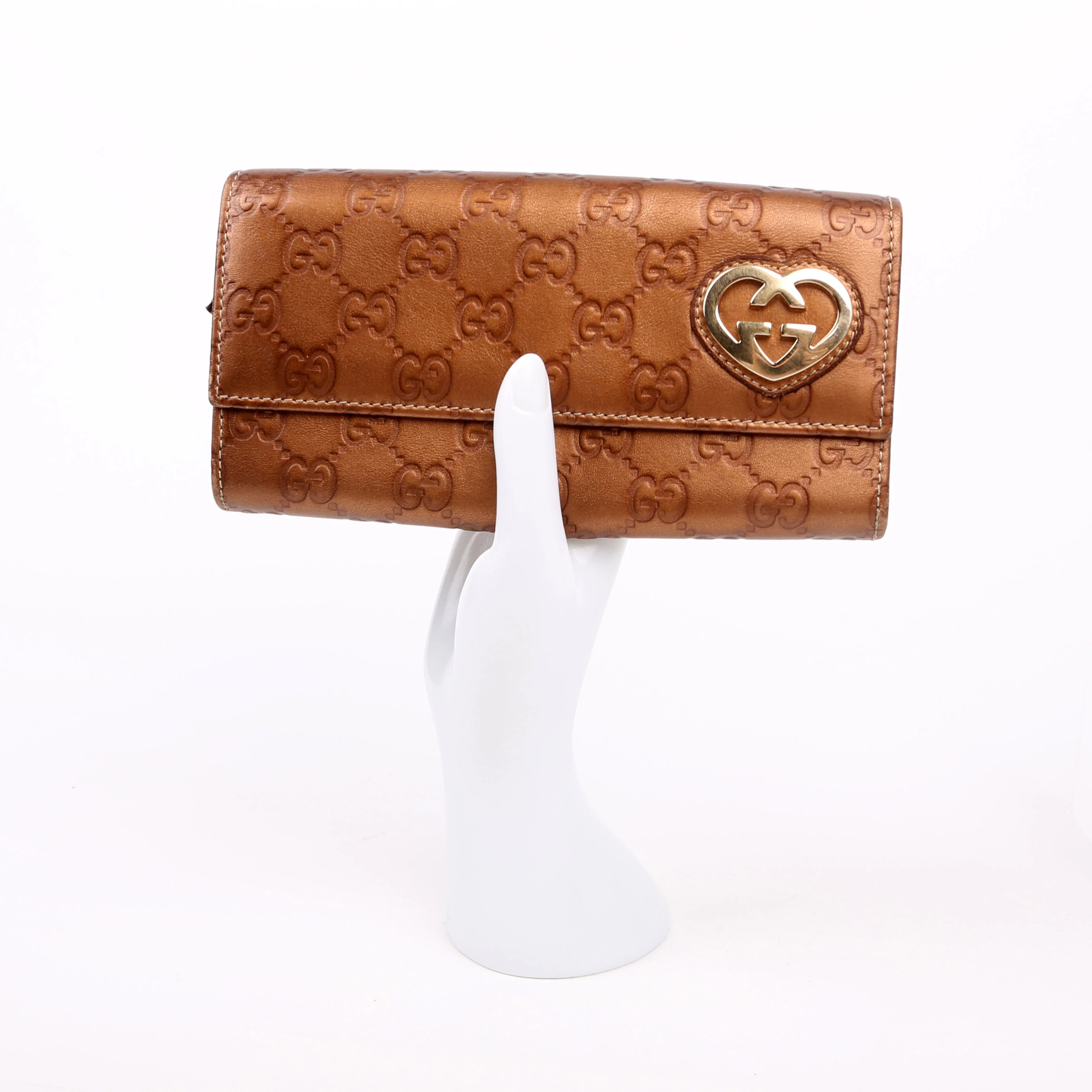245728 Guccissima Lovelry Heart Continental Wallet Bronze - Image 12