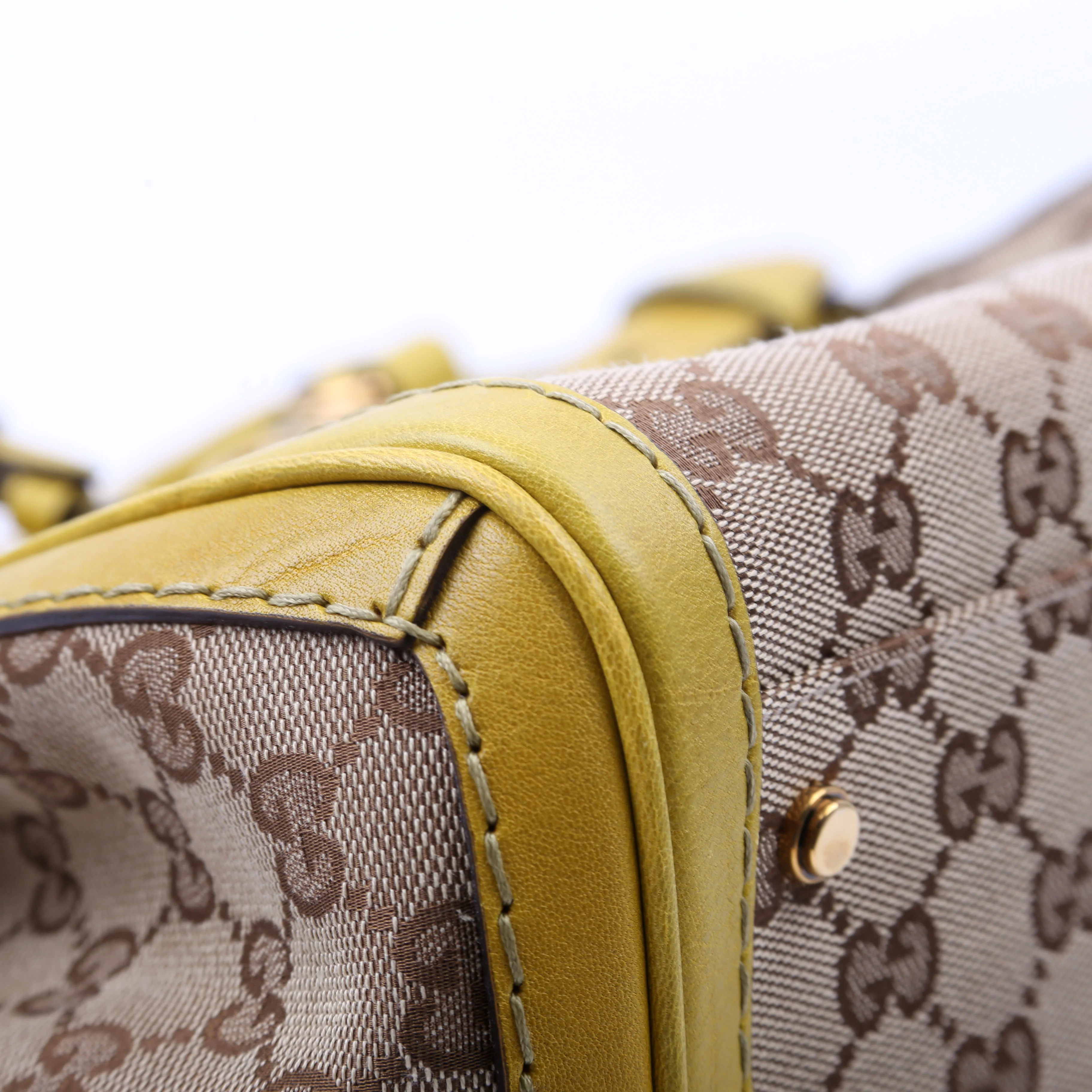 247183 GG canvas Running Tote Medium Yellow - Image 6