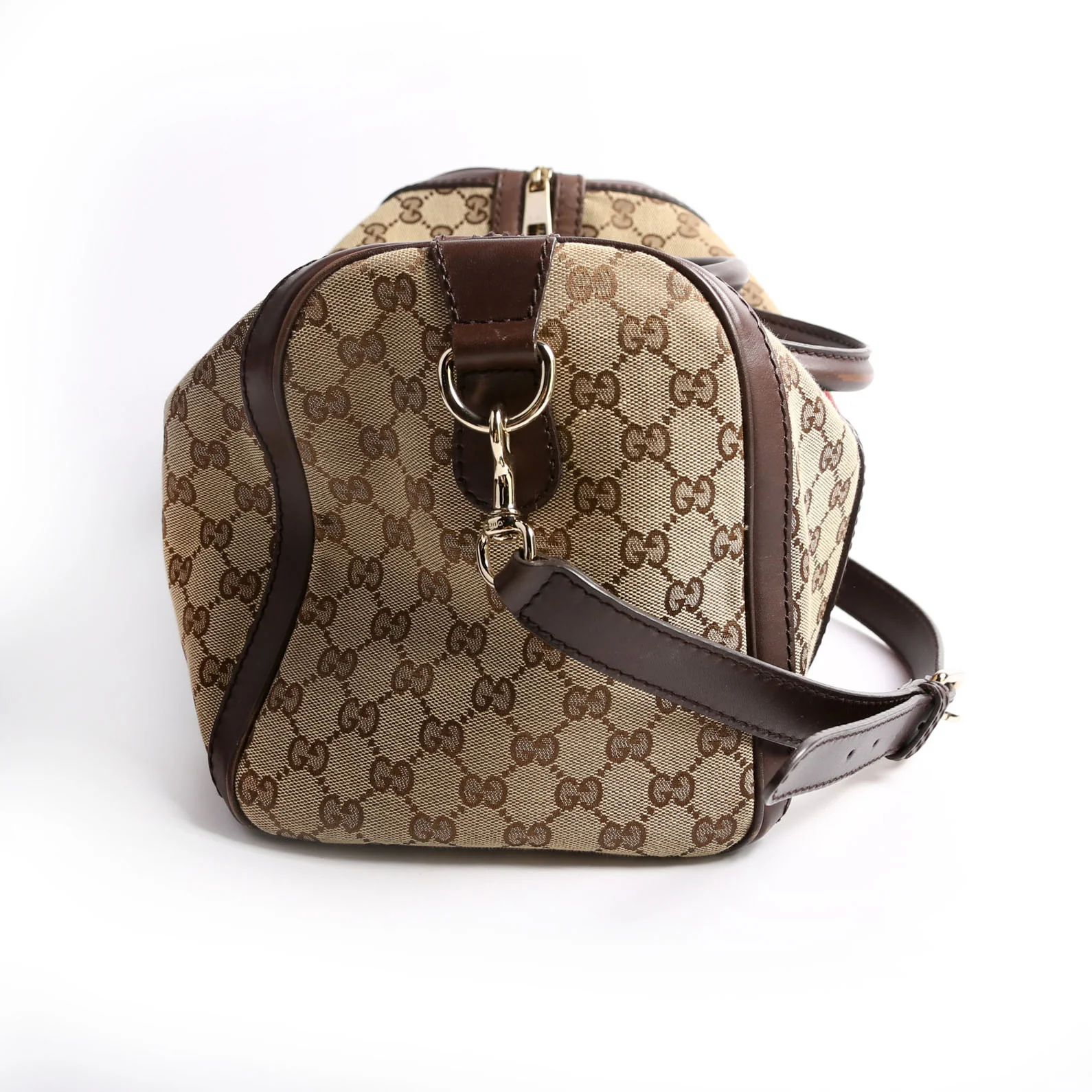 247205 Boston Bag Canvas Brown - Image 4