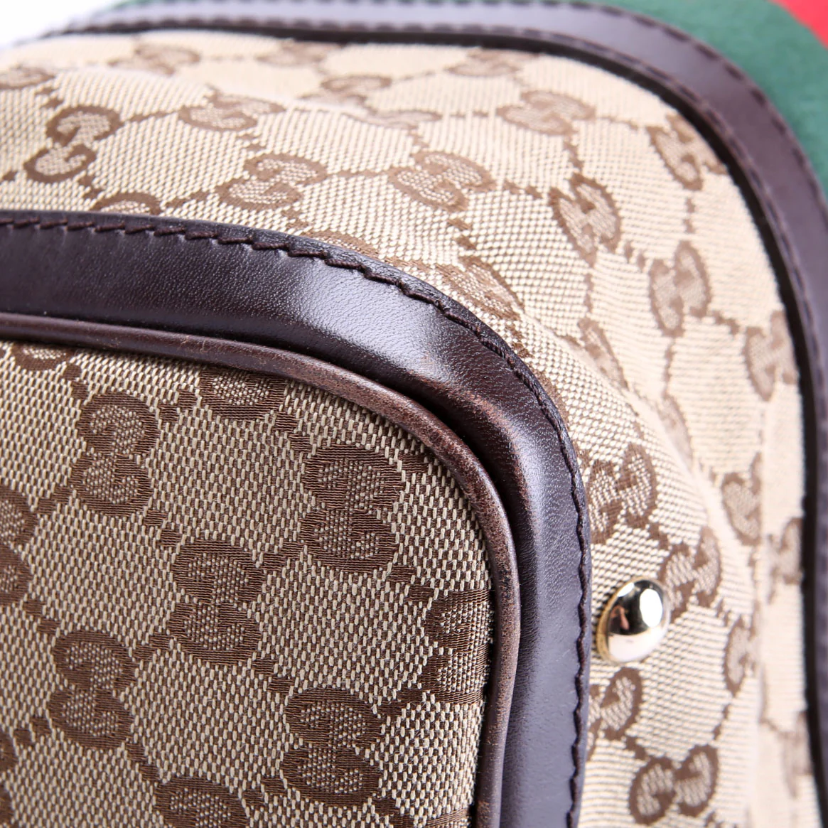 247205 Boston Bag Canvas Brown/Beige/Red/Green - Image 5