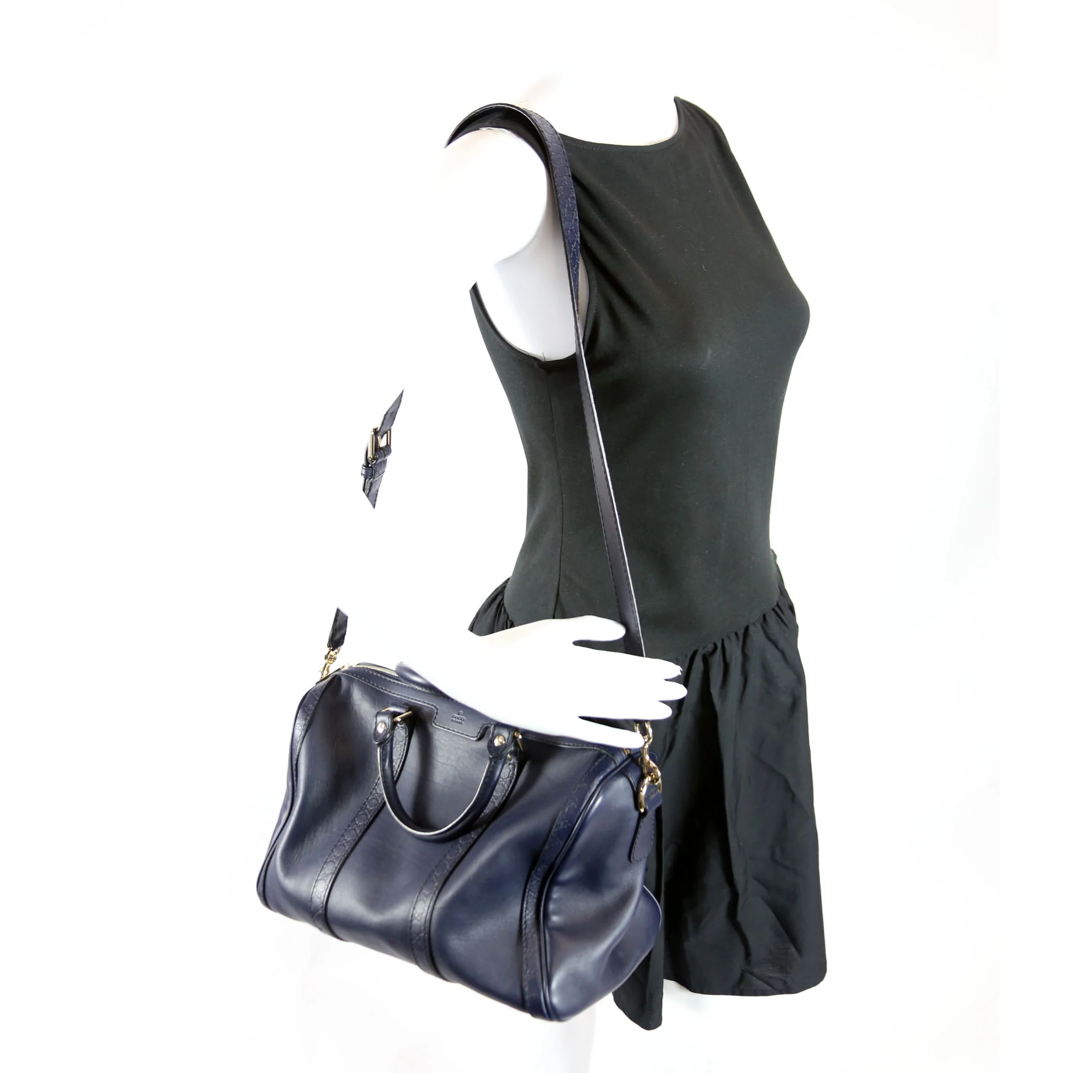 247205 Boston Bag Micro Guccissima Navy - Image 11