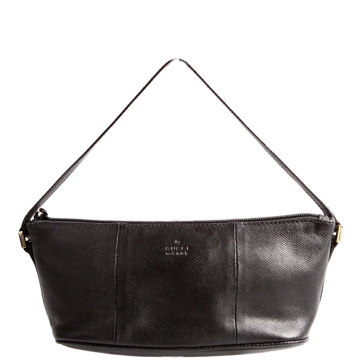 250001 Boat Pochette Lizard Embossed Calf Leather Black
