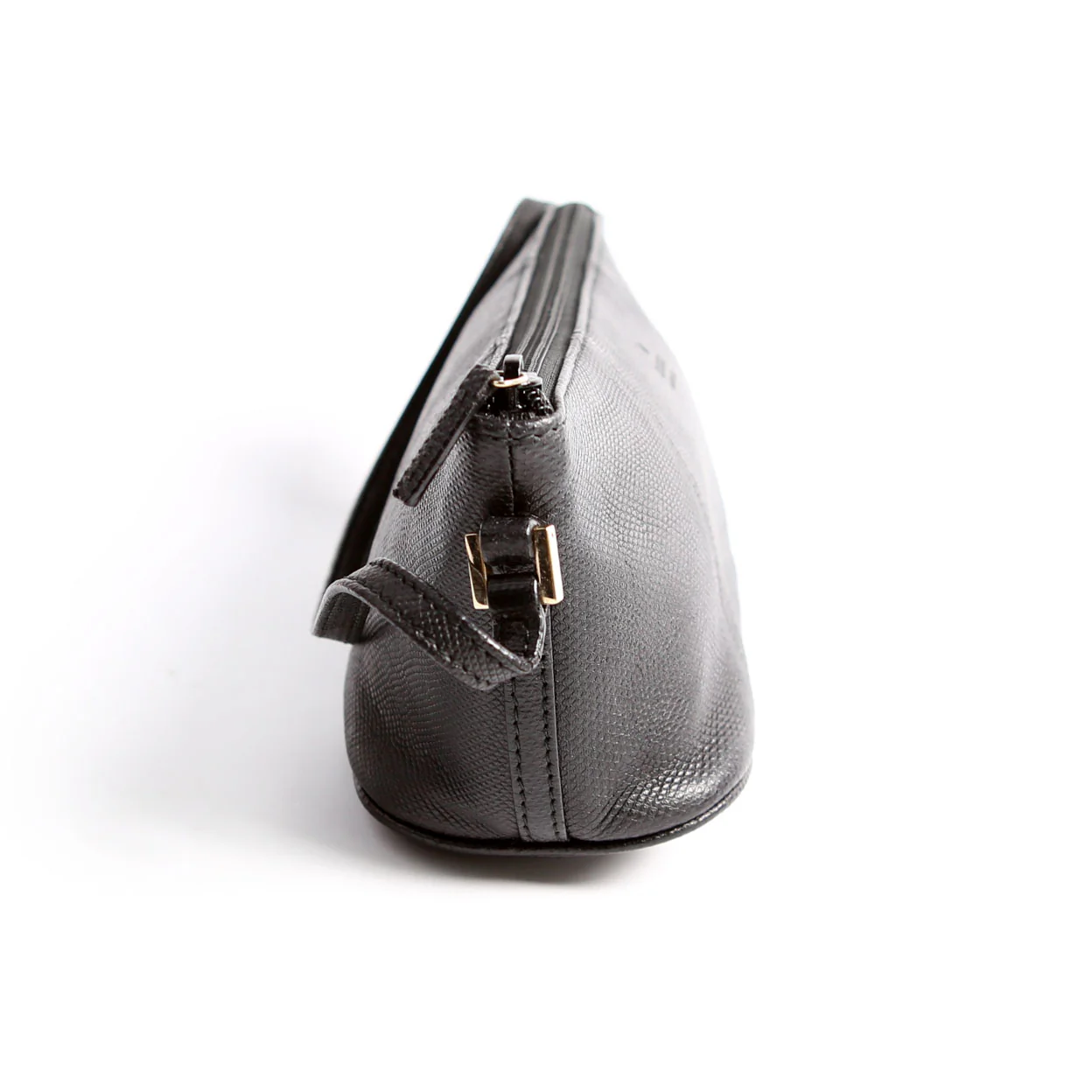250001 Boat Pochette Lizard Embossed Calf Leather Black - Image 3