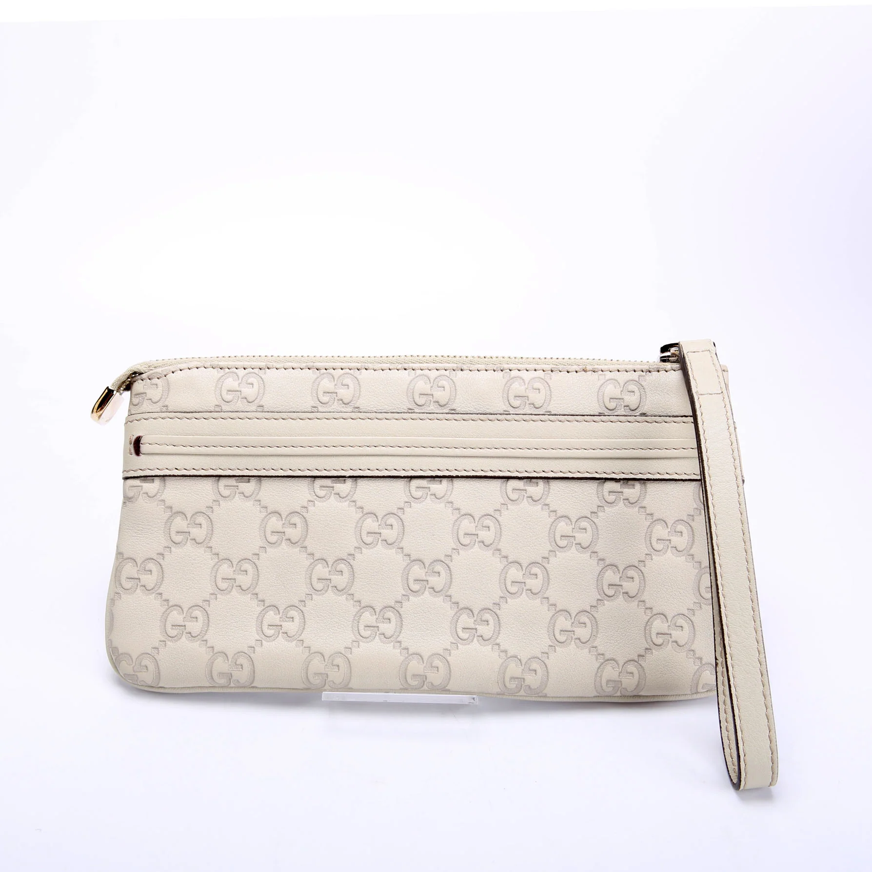 256867 Guccissima Wristlet Pouch Beige - Image 3