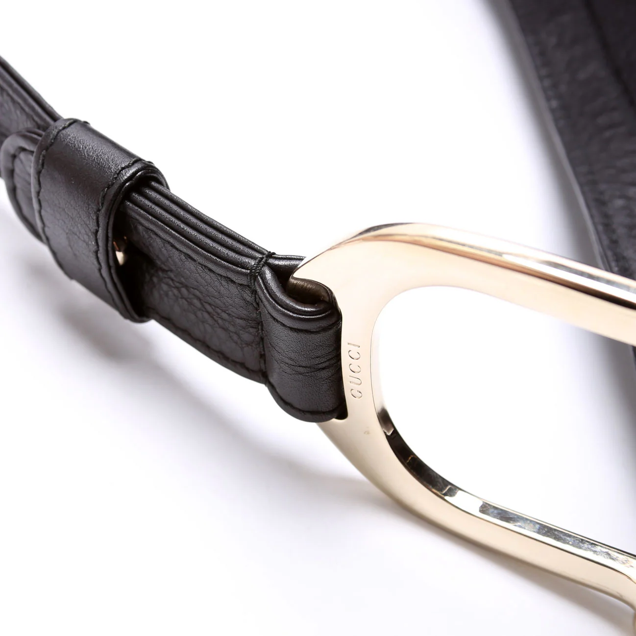 257050 Greenwich Leather One Shoulder Bag Black - Image 6