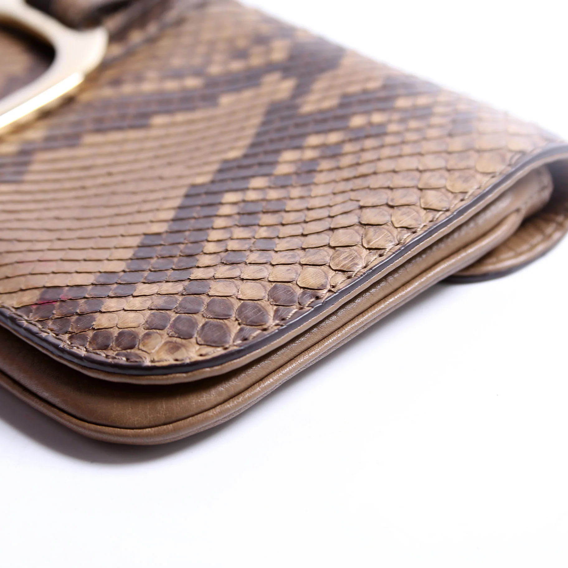 257053 Greenwich Clutch Python Leather Brown - Image 5