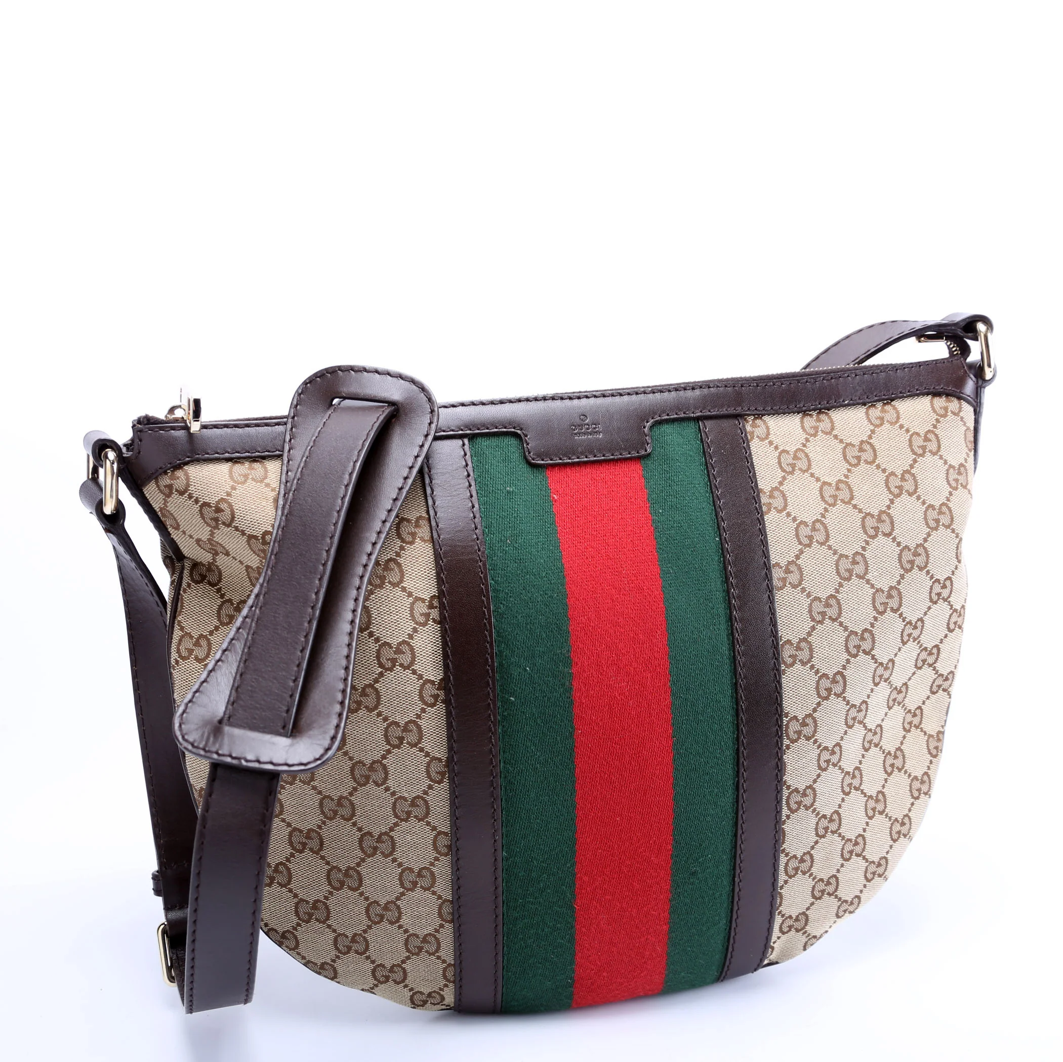 257082 GG Canvas Web Half Moon Hobo - Image 2