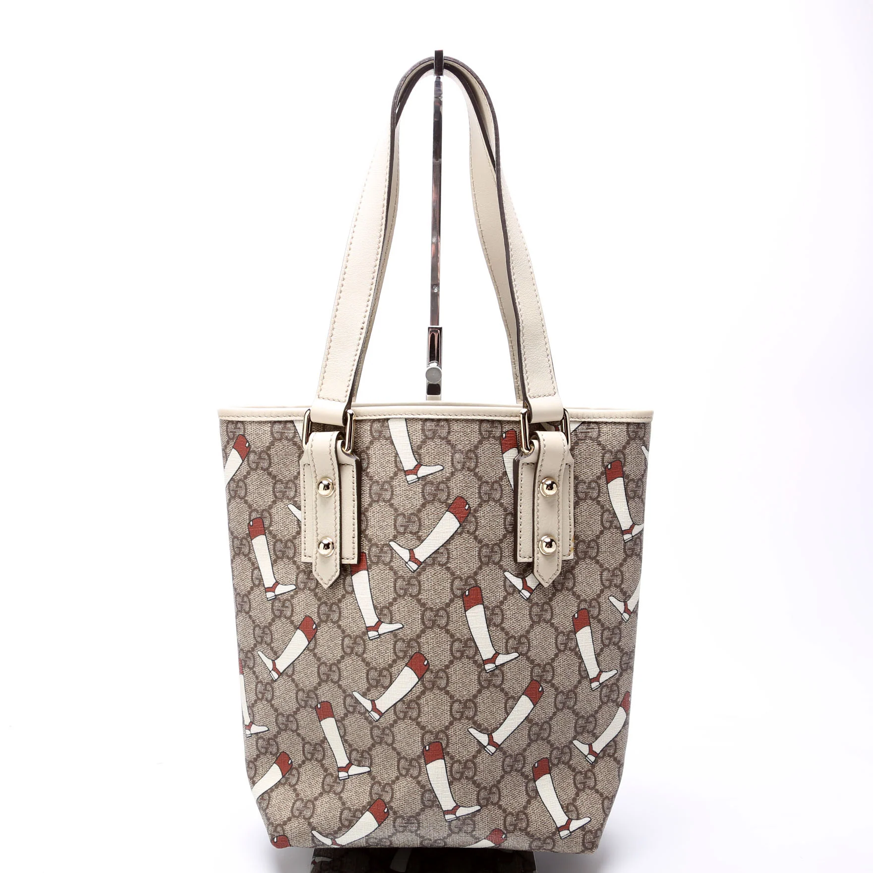 257250 GG Supreme Boot Small Tote Cream - Image 3
