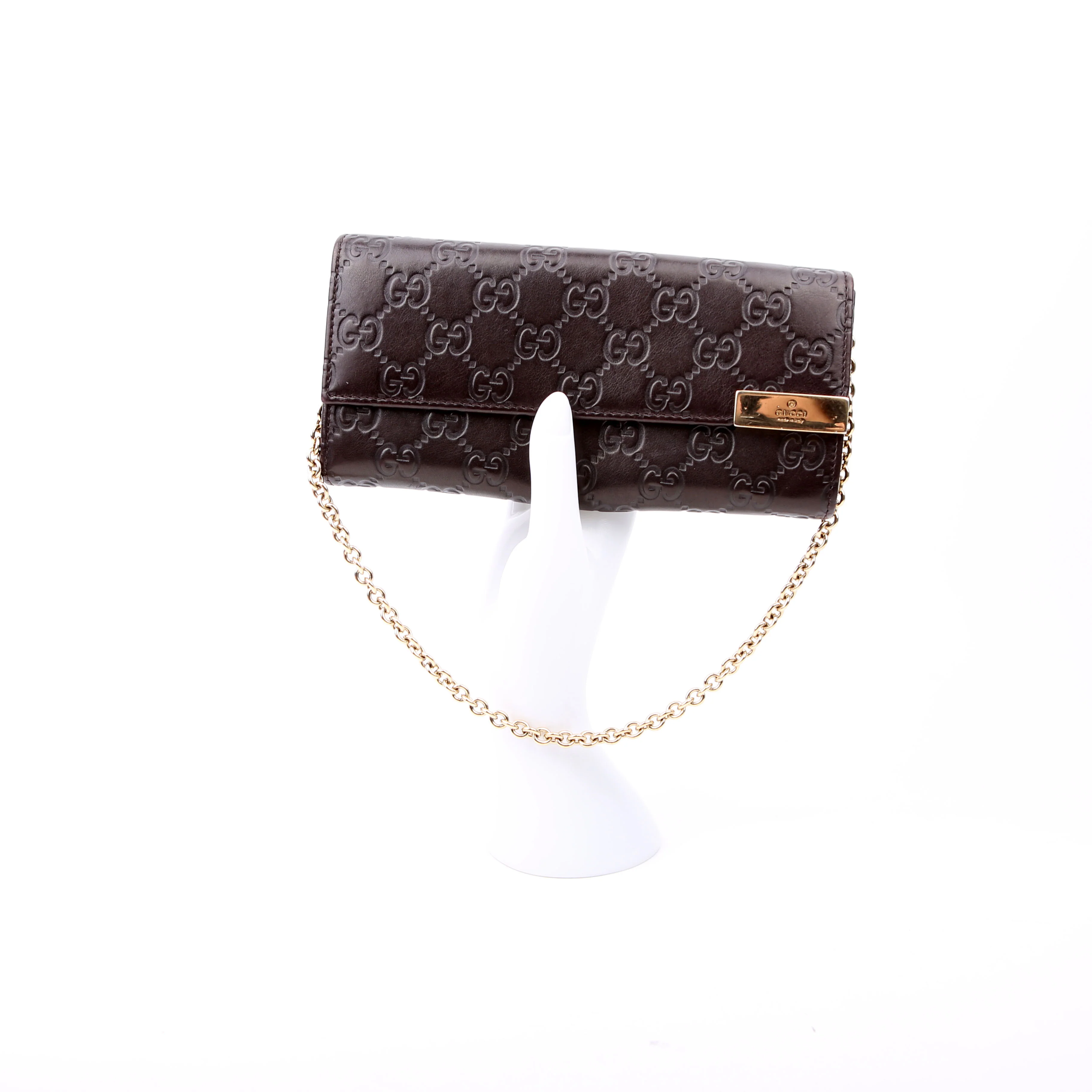 269541 Guccissima Wallet On Chain Clutch Brown - Image 15