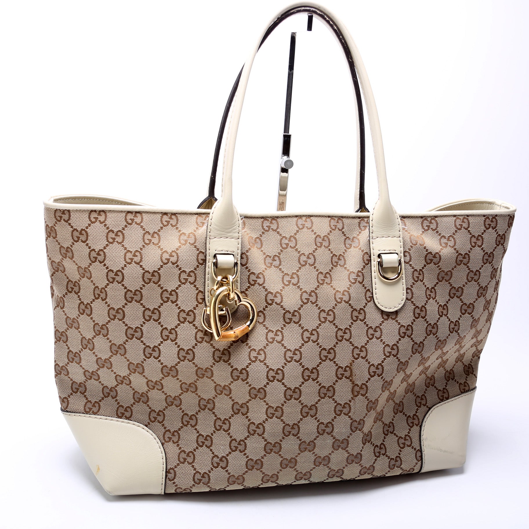 269956 GG Canvas Heart Bit Charm Tote - Image 2