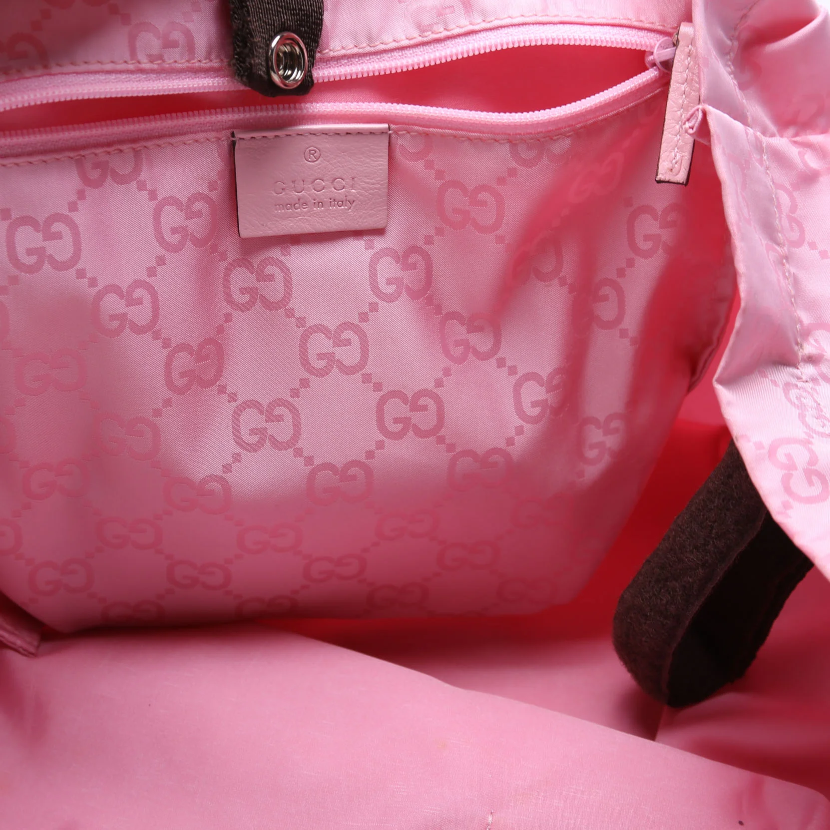 281487 Fold Over Shopping Tote Nylon Pink - Image 9