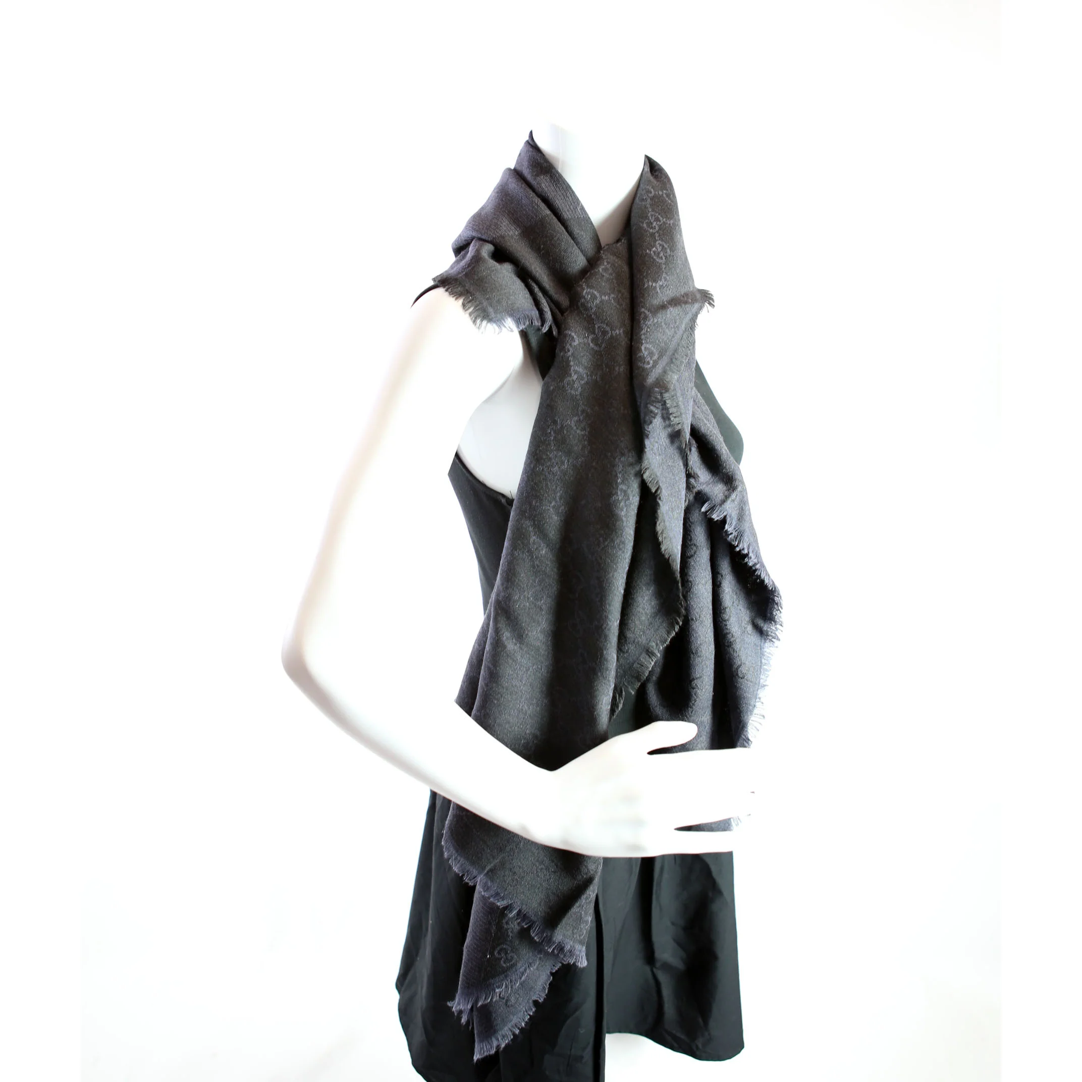 281942 GG 140CM Square Wool/Silk Shawl - Image 7