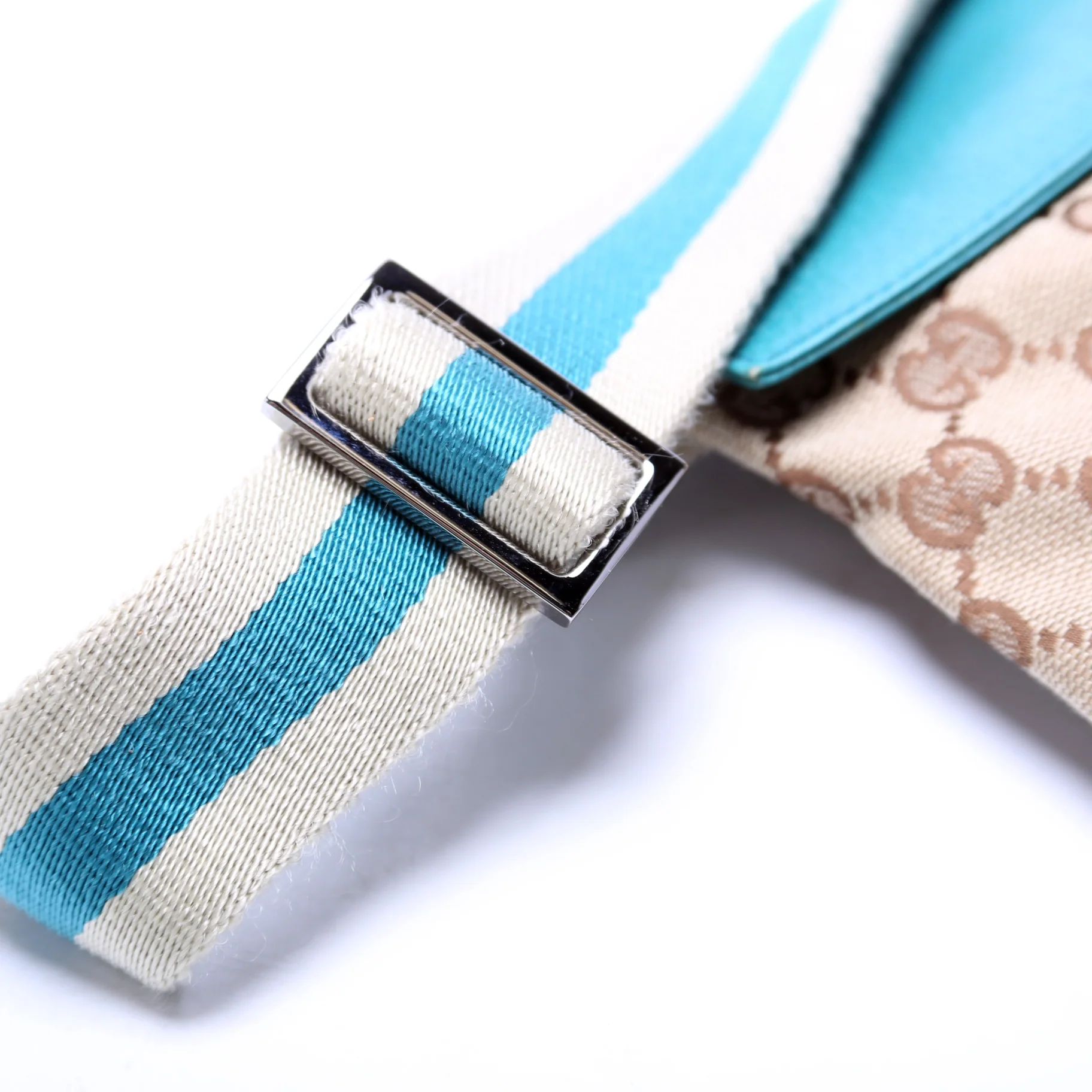 28566 GG Canvas Waist Bag Blue - Image 6