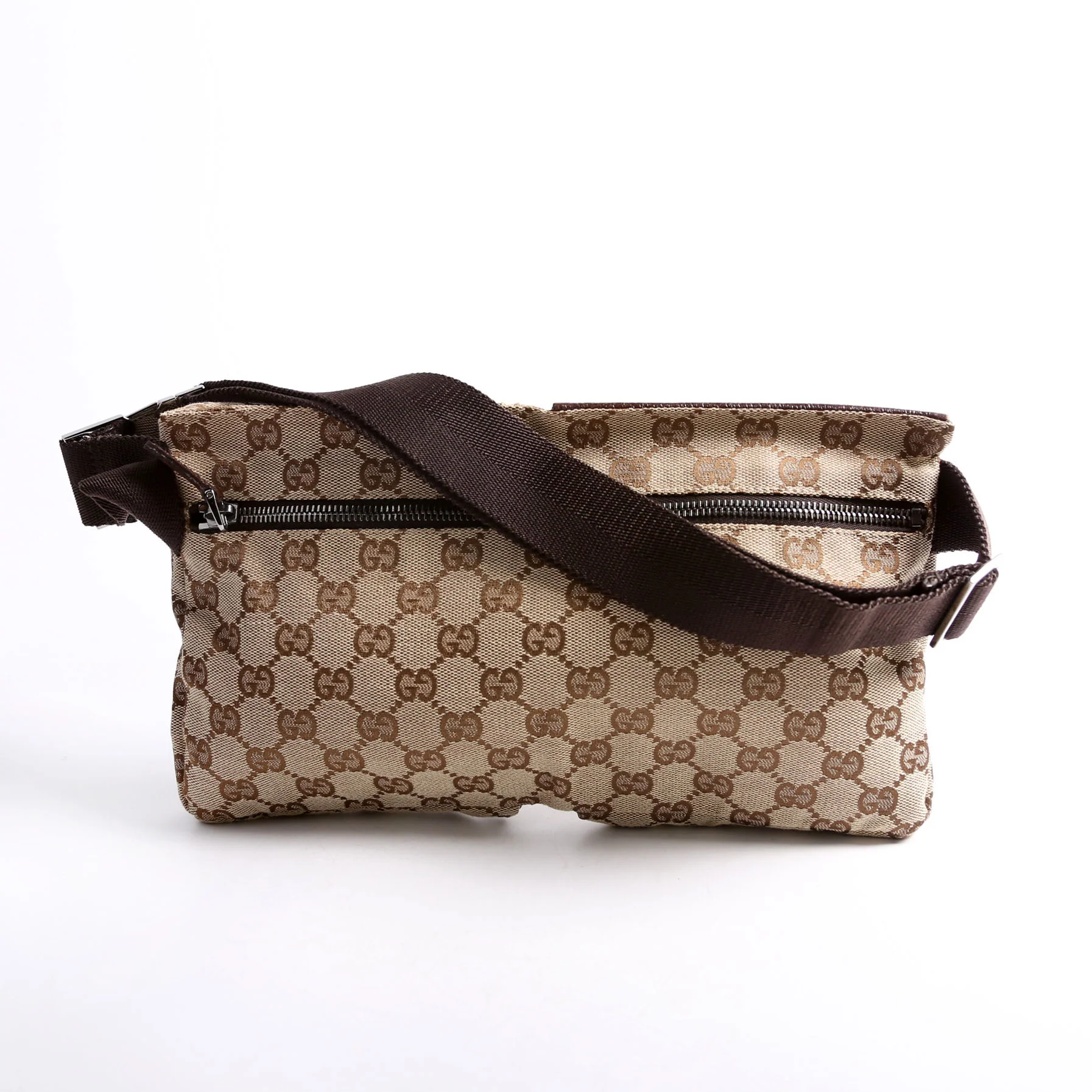 28566 GG Canvas Waist Bag Brown - Image 2