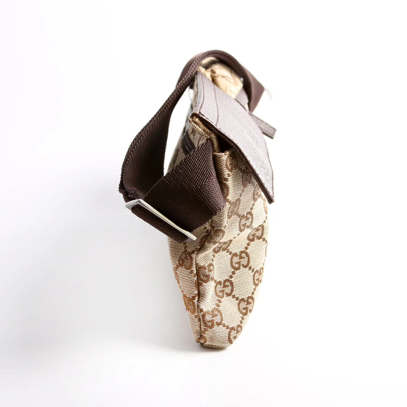 28566 GG Canvas Waist Bag Brown - Image 3