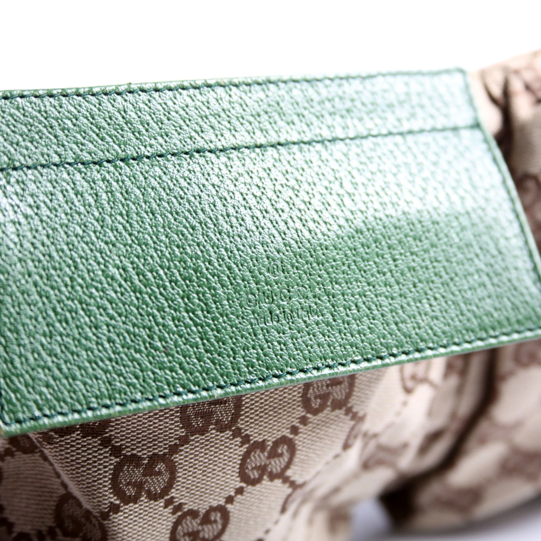 28566 GG Canvas Waist Bag Green - Image 10