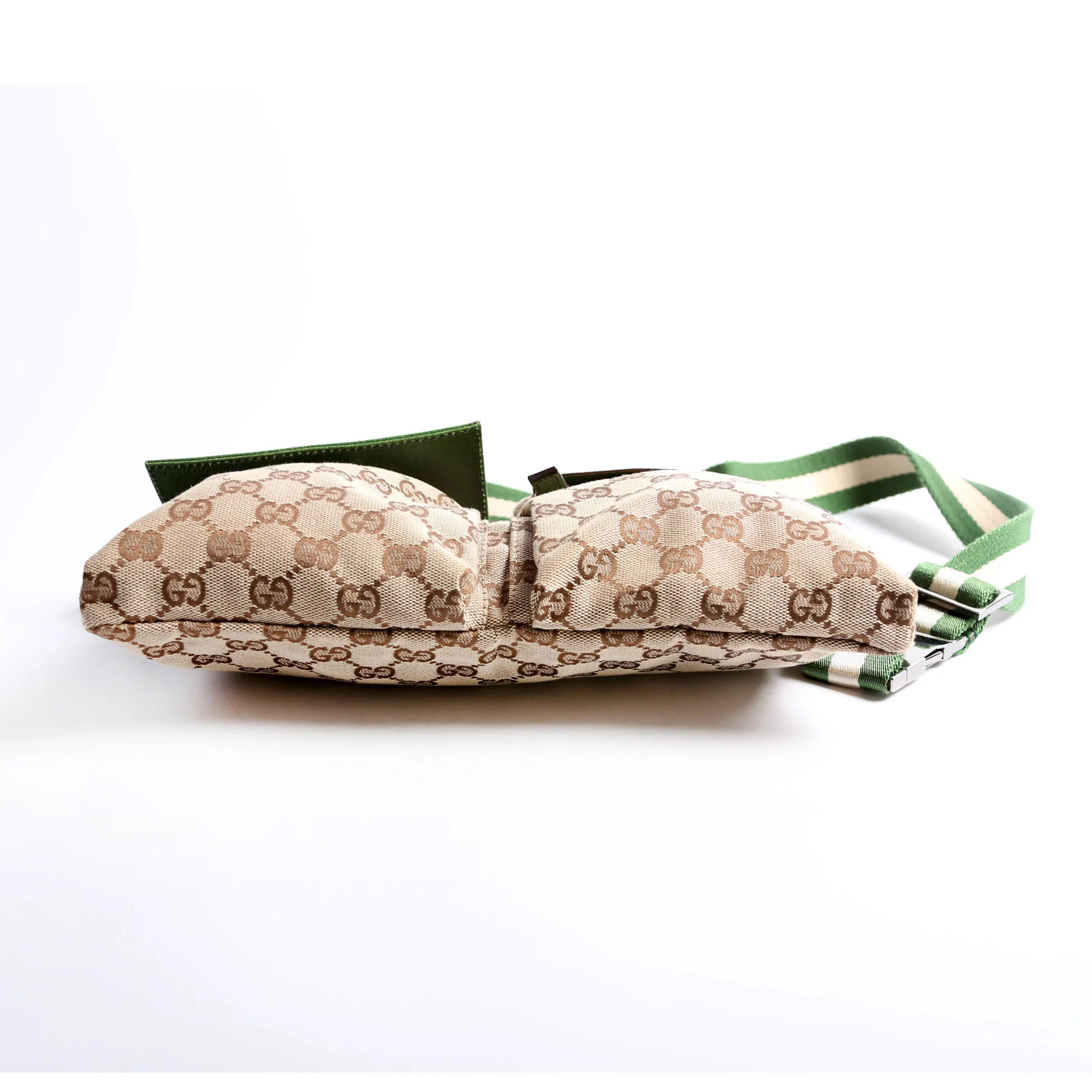 28566 GG Canvas Waist Bag Green - Image 5