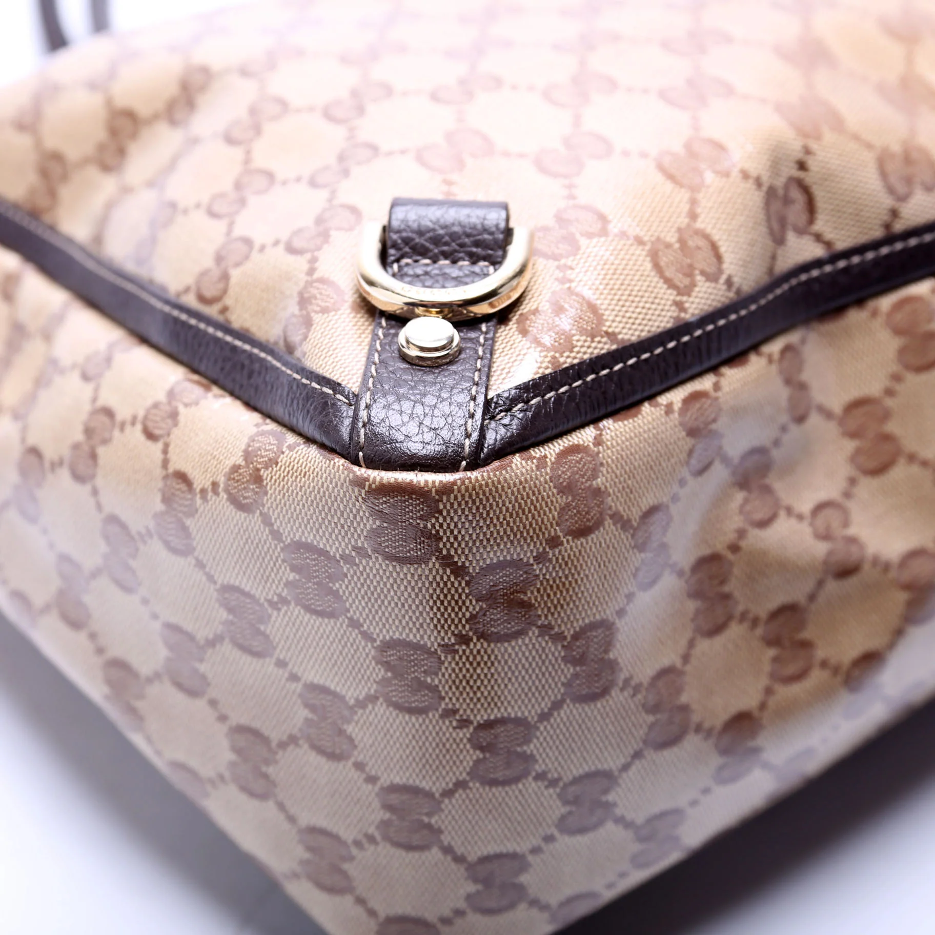 293580 GG Crystal Abbey D Ring Large Tote Brown - Image 5