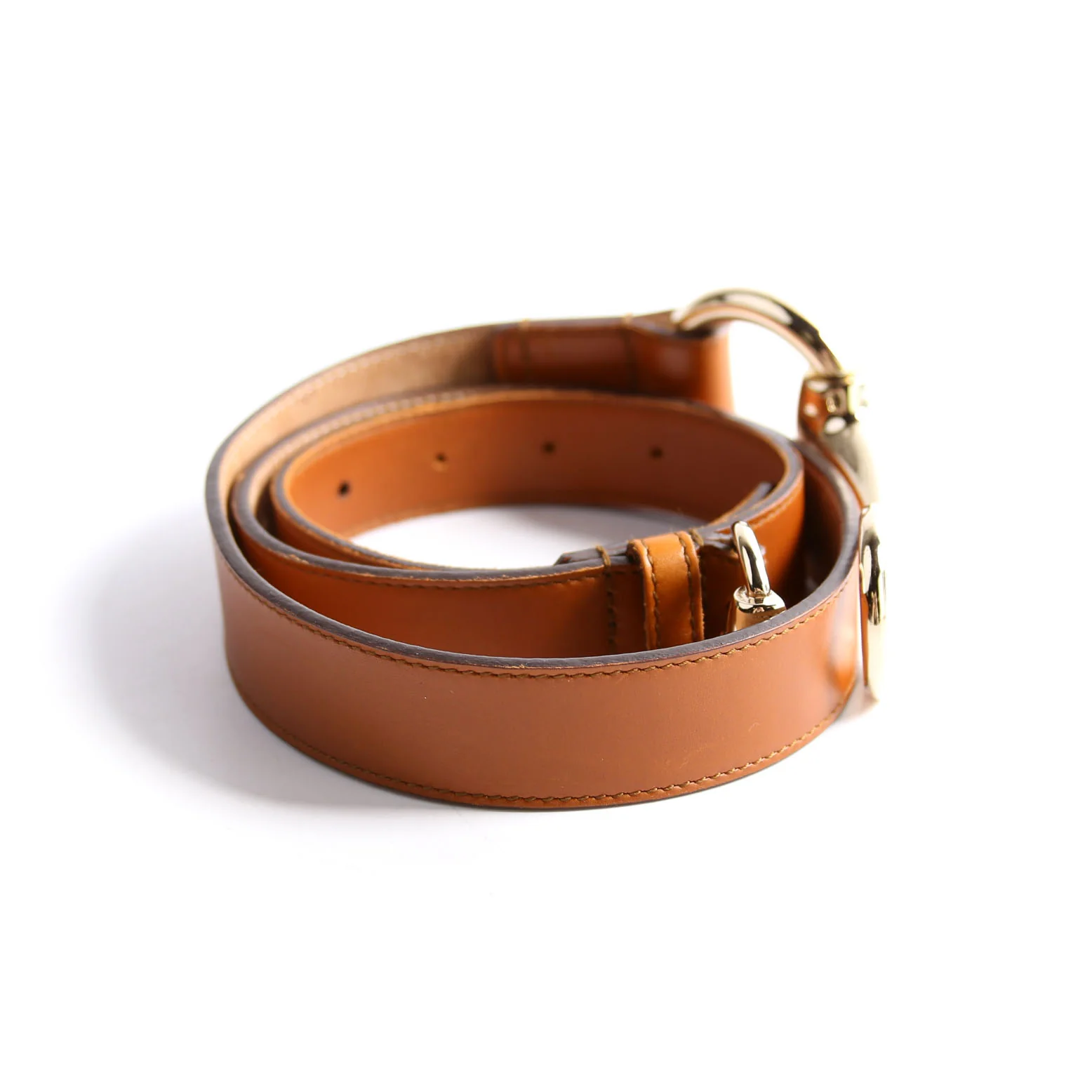 295338 Horsebit Leather Size Belt Size 85/34 Brown - Image 4