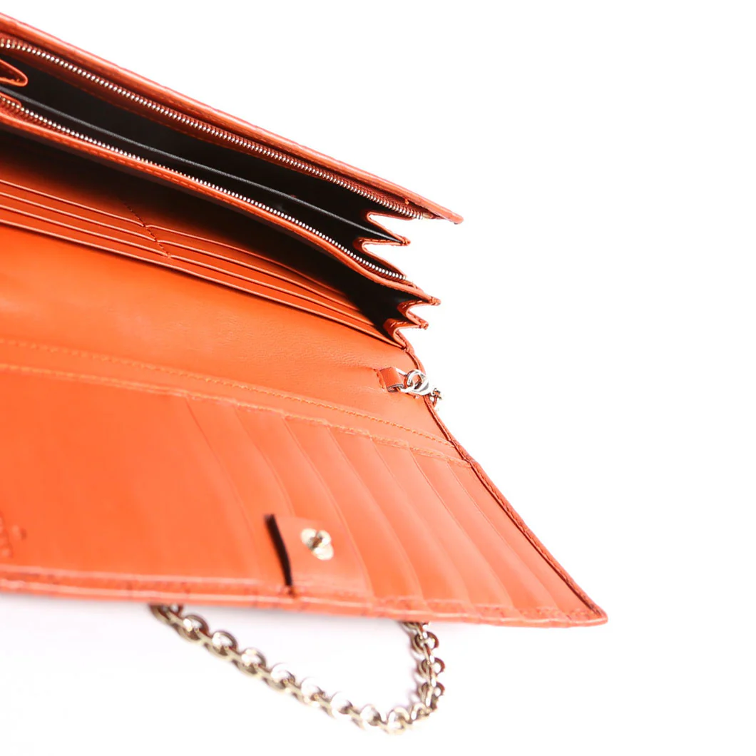 295360 Microguccissima Emily Chain Wallet Orange - Image 12